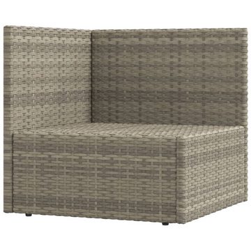 vidaXL Gartenlounge-Set 5-tlg. Garten-Lounge-Set mit Kissen Grau Poly Rattan, (1-tlg)