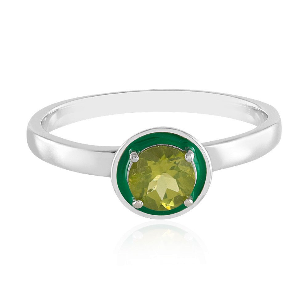 Cavill Silberring Cavill Peridot Ring 0,80 ct, 925er Silber platiniert, grün, Damen (1-tlg)