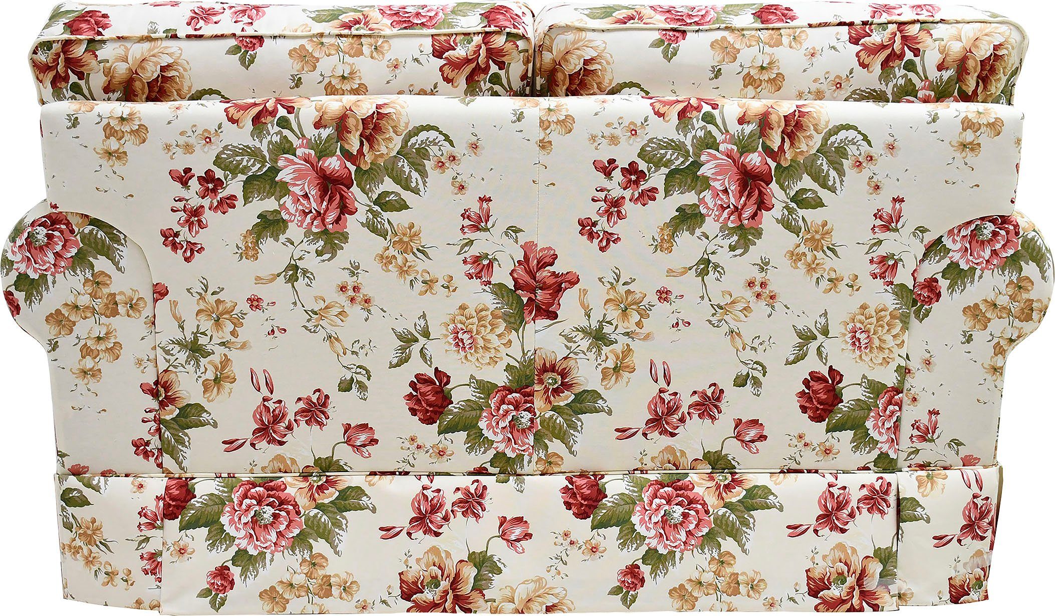 Home affaire 2-Sitzer Laura K, Geblümtes 2-Sitzer Sofa, creme Weiß, 165 x 95 x 97, Sitzhöhe 53