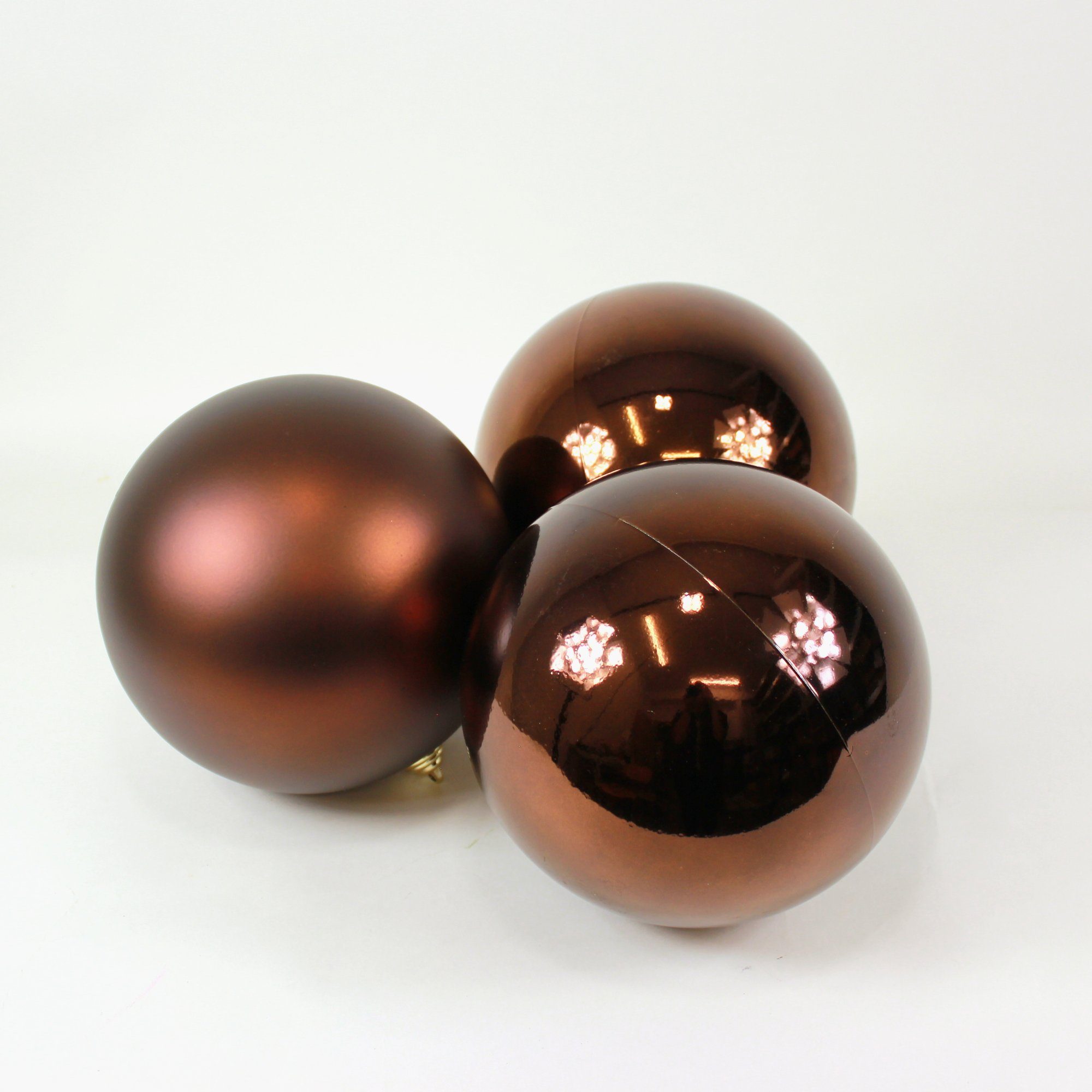 Lucht Weihnachtsbaumkugel Weihnachtskugeln 20 cm braun 3 Stück in der Box günstig online kaufen