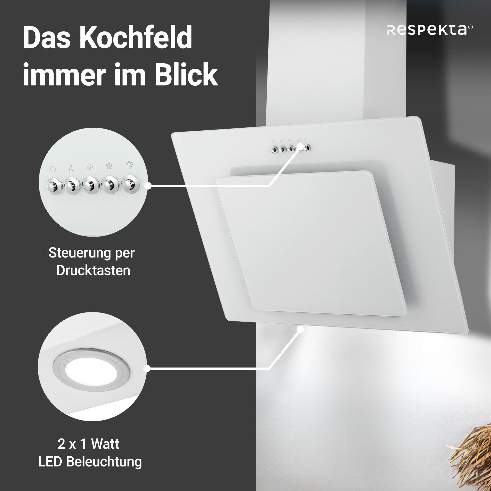 RESPEKTA Kopffreihaube Leila Leila, EEK: B; 60 cm; LED Beleuchtung; 3 Leistungsstufen