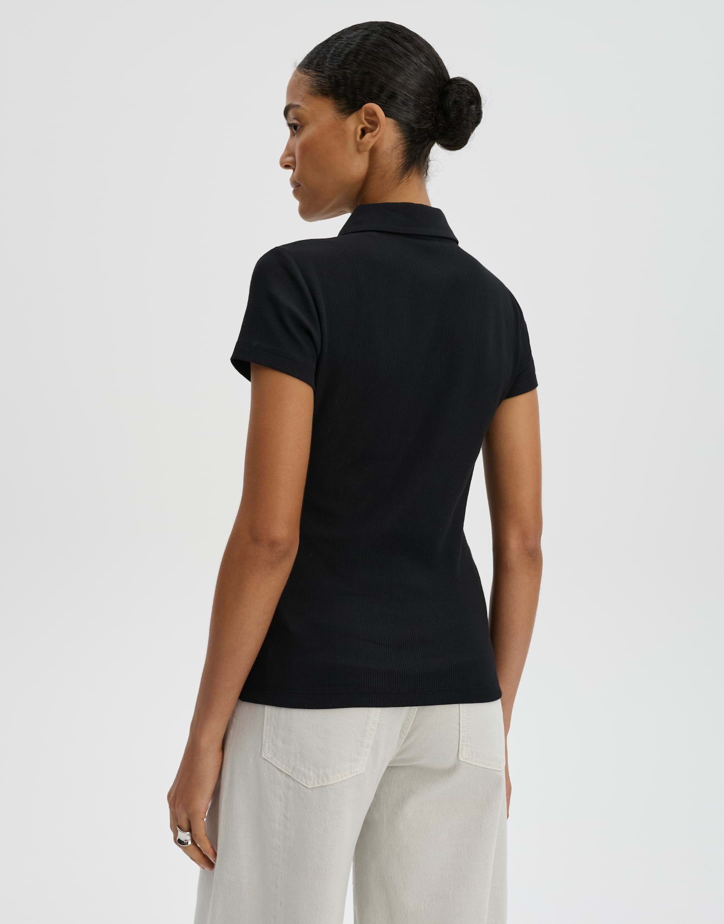 someday Kurzarmshirt Kleoh Polo aus Jersey mit Polokragen Mit Polokragen und softer Rippenstruktur