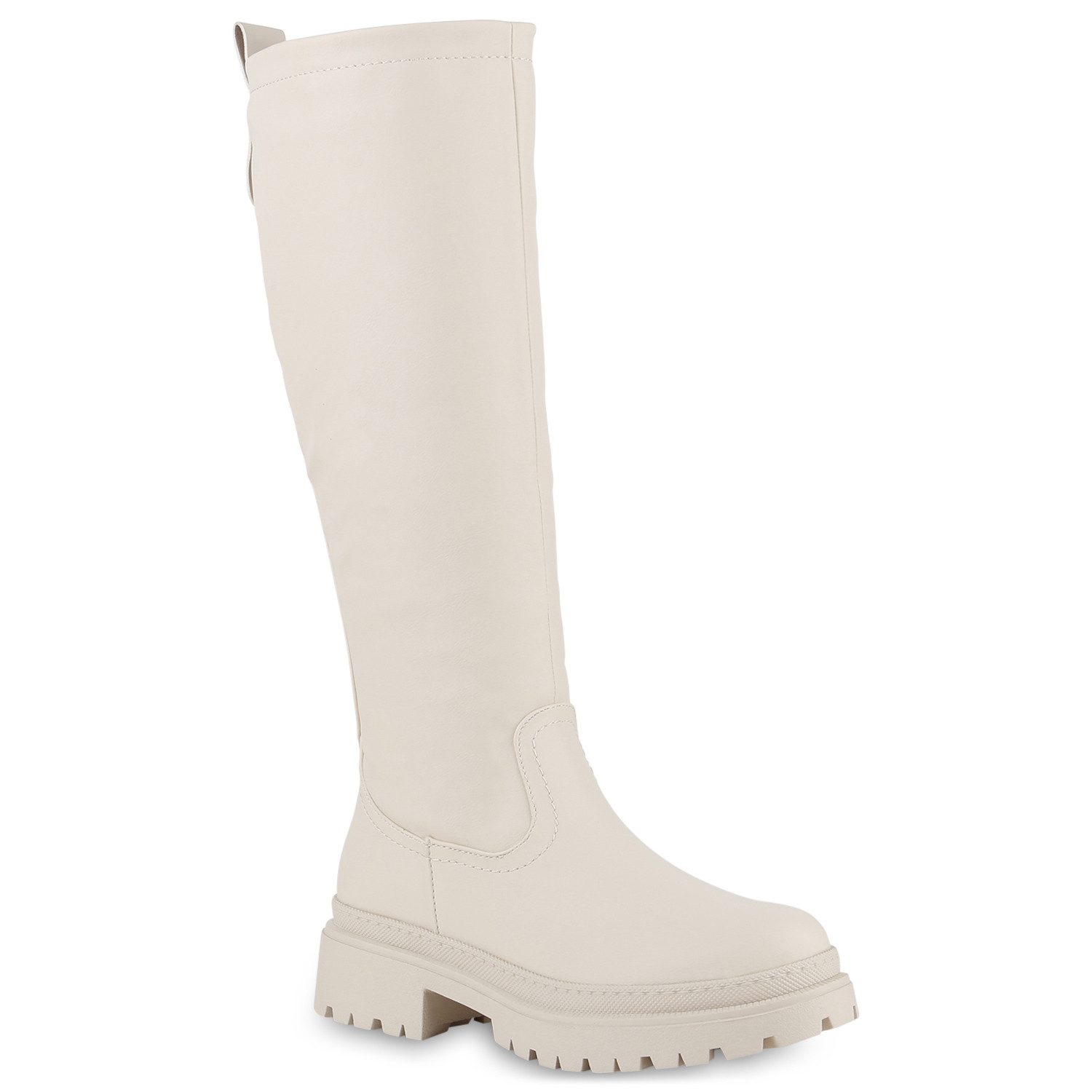 VAN HILL 839544 Plateaustiefel Damen Plateaustiefel Trendy Stiefel mit Profilsohle und Blockabsatz