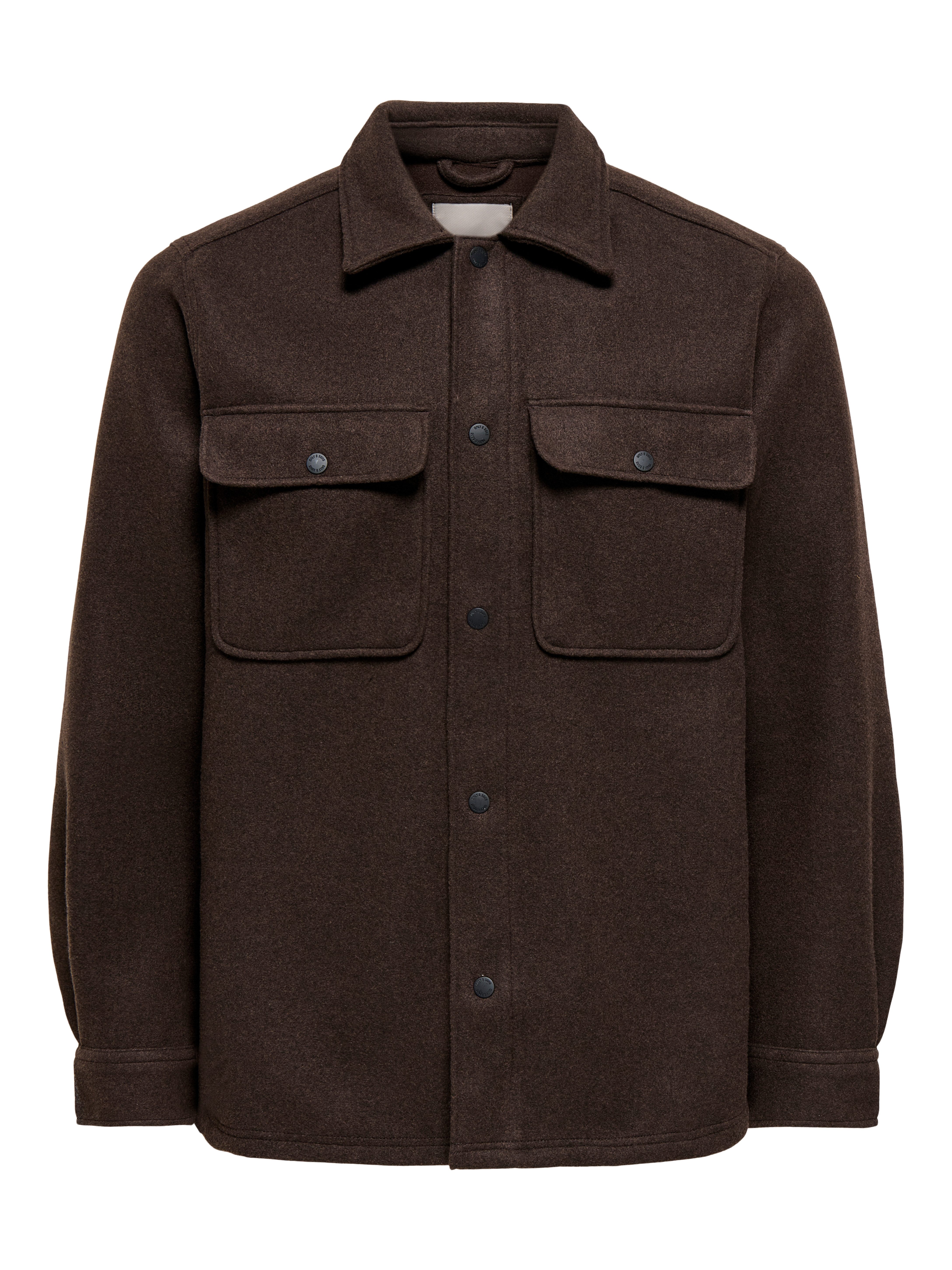 ONLY & SONS Langarmhemd ONSASH OVR WOOLEN LOOK PKT LS SHIRT NOOS Kunstfaser, regular fit