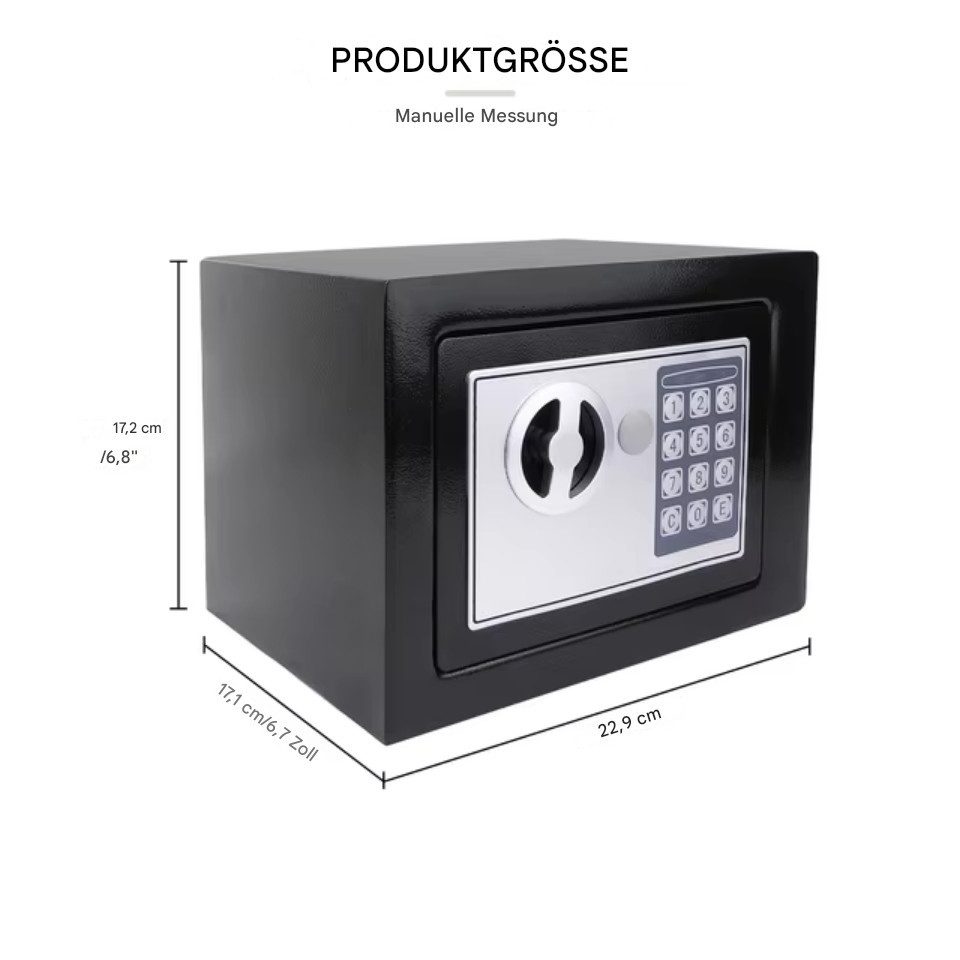Montegoni Kastensicherung Feuerfester 8,5L Elektronischer Passwort Safe (Diebstahl und feuerresistent für Bargeld und Wertsachen), Sicherer Geldtresor für Zuhause und Büro mit kombination