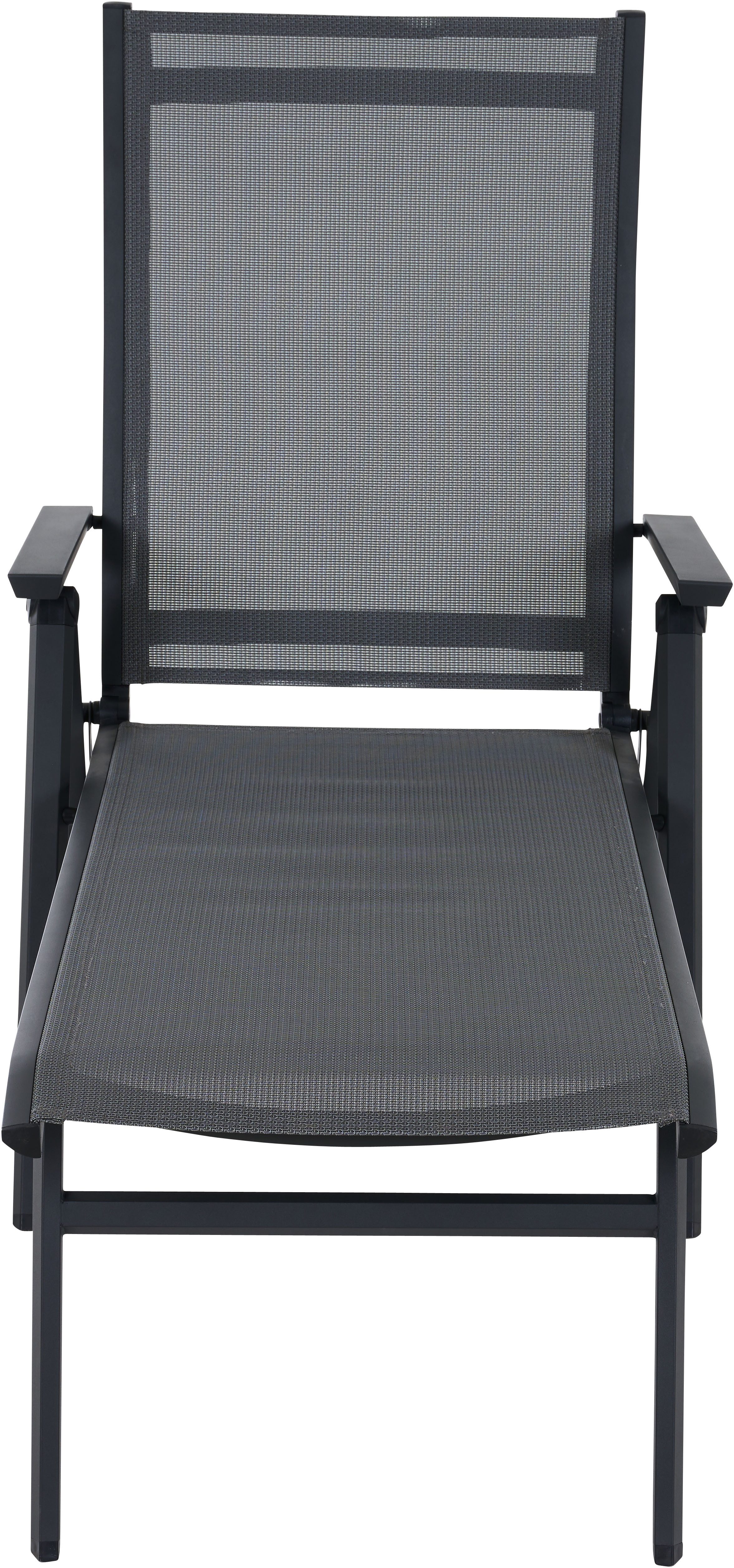 Siena Garden Gartenliege TAURO, 1 St., Gestell aus Aluminium, Ranotex® Bezug royal-grey, klappbar