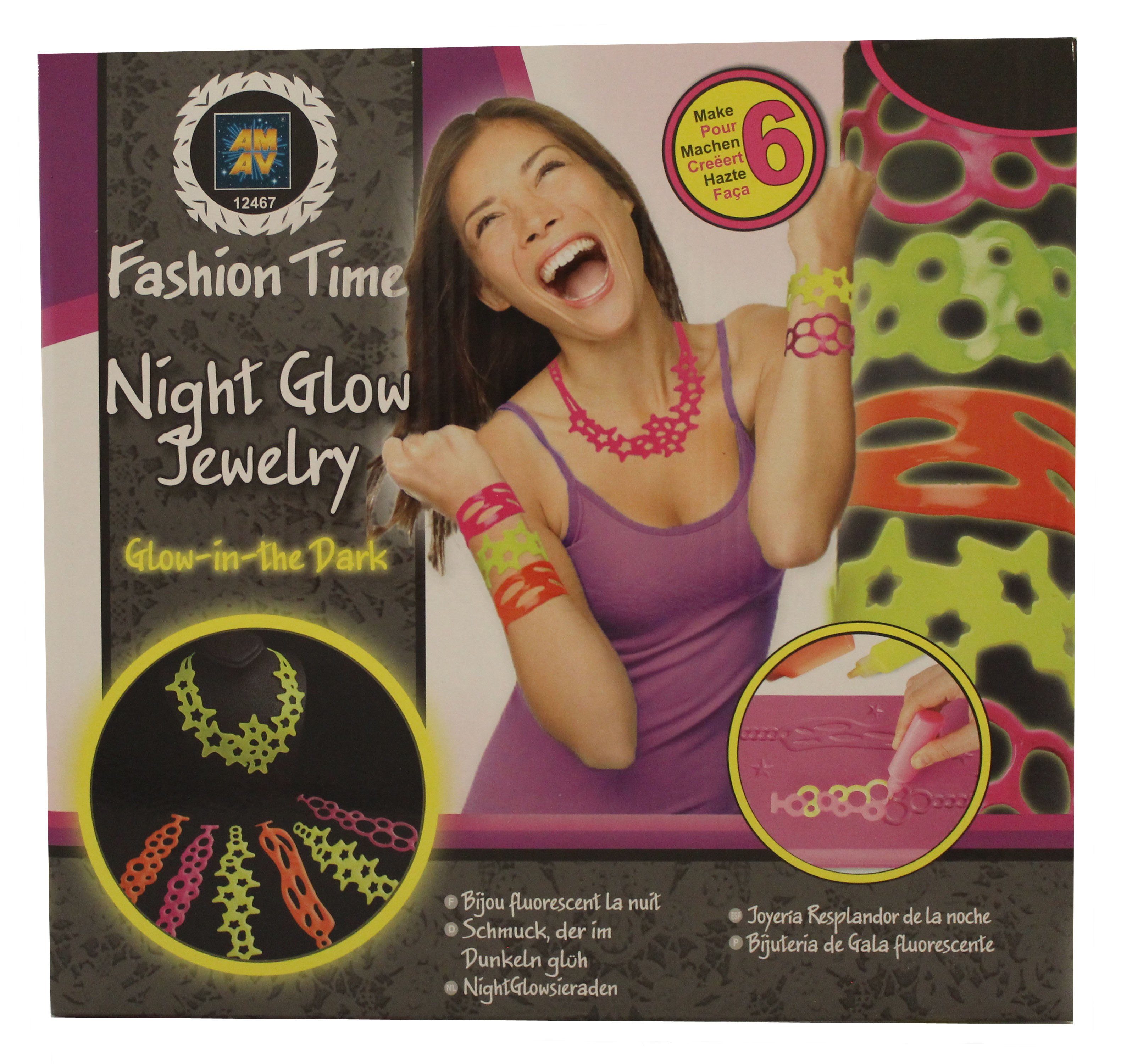 AMAV Enterprise ltd Bastel-Armband Fashion Time Night Glow Jewelry Bastelset, Leuchtet im Dunkeln