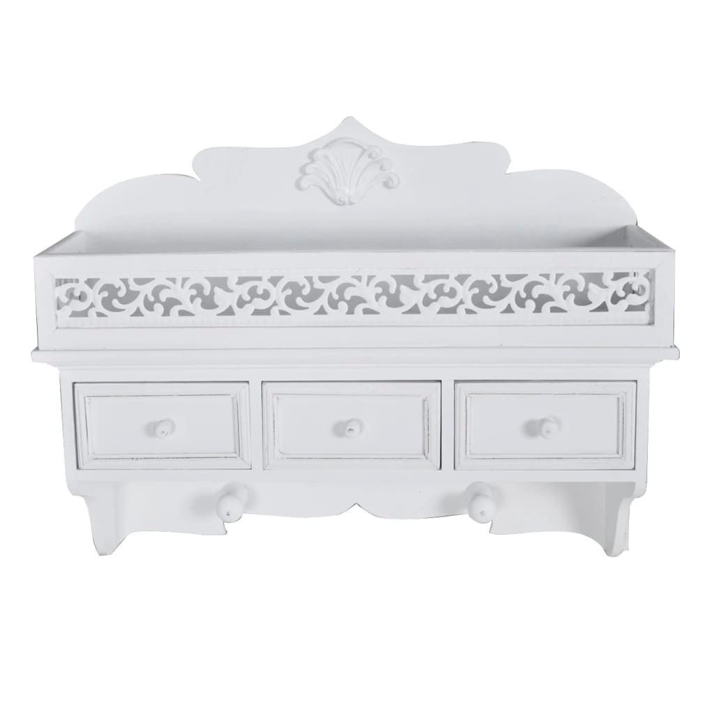 vidaXL Regal Wandgarderobe mit 3 Schubladen 2 Kleiderhaken günstig online kaufen