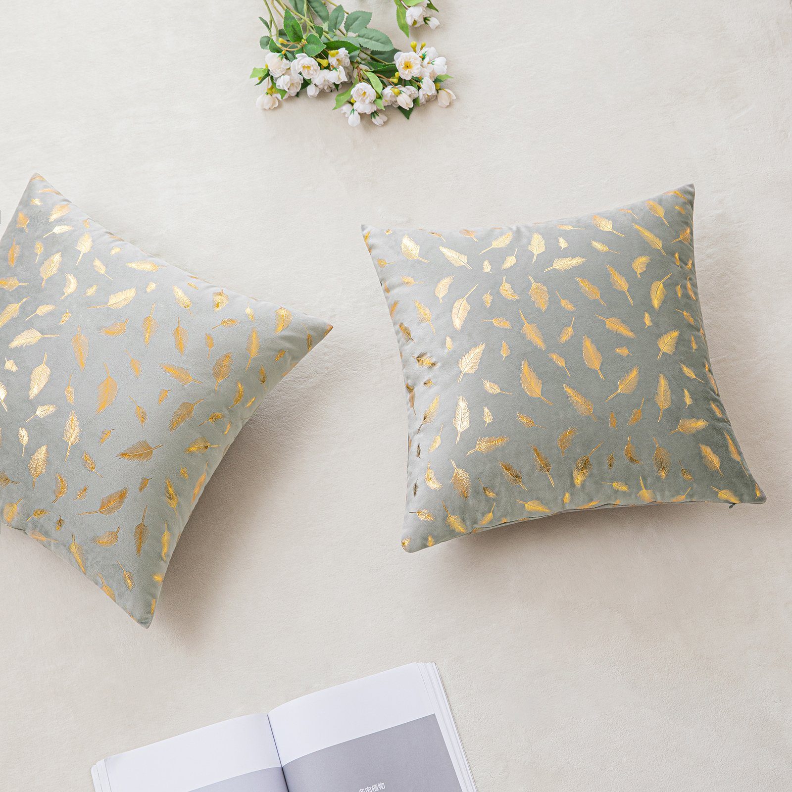 Rosnek Kissenbezug Samt, Doppelseitig, für Weihnachten Sofa Bett Dekoration günstig online kaufen