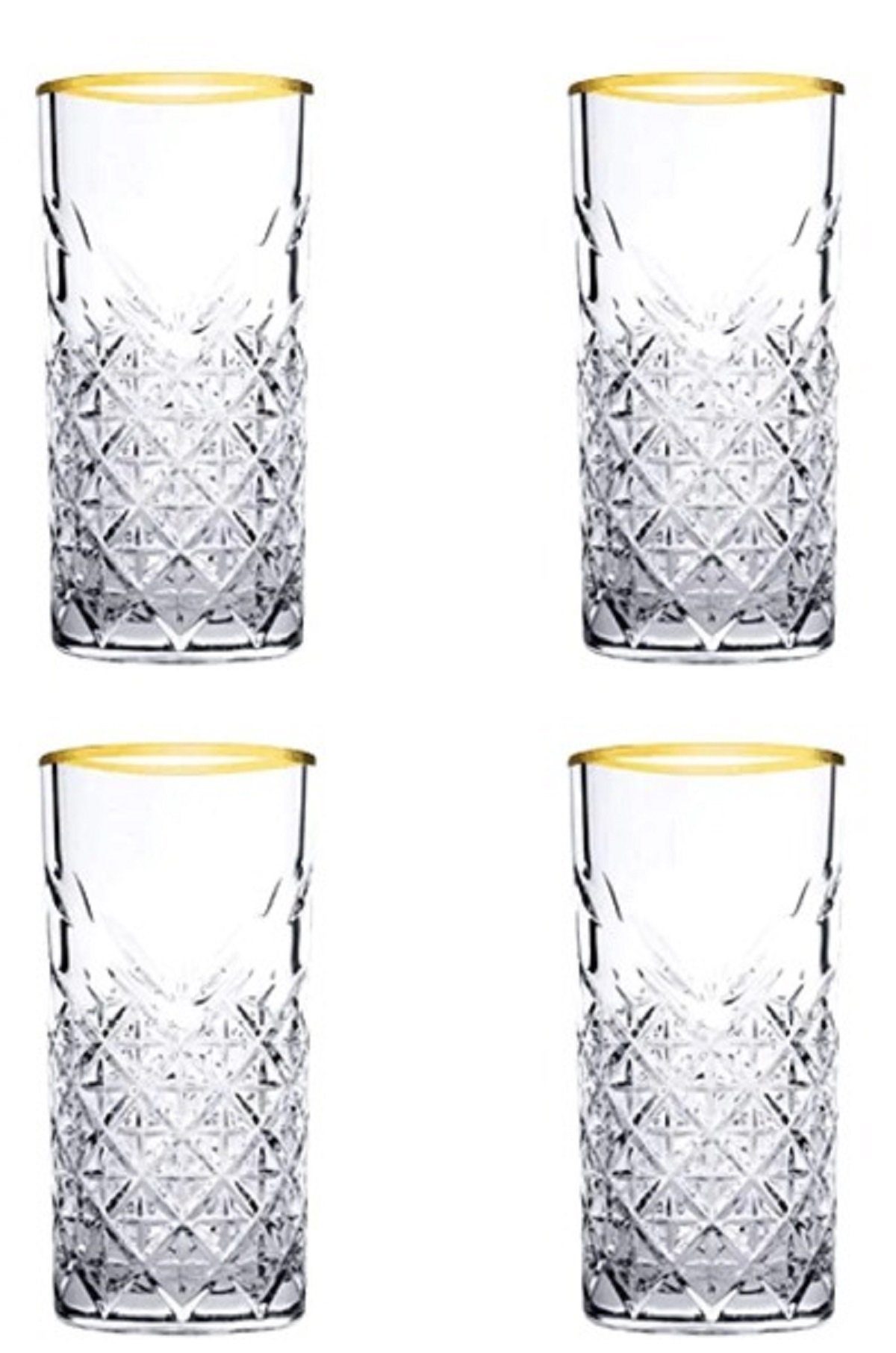Pasabahce Cocktailglas Timeless Gold 180cc 4er Cocktailglas 450ml Gläser-Set
