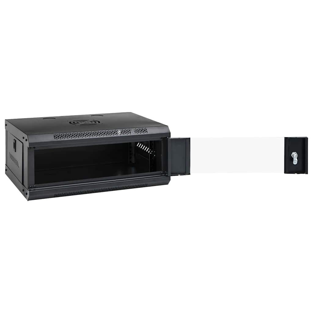 vidaXL Netzwerkschrank mit Speicher Schwarz 53 x 35 x 21 cm Stahl Netzwerk-Adapter