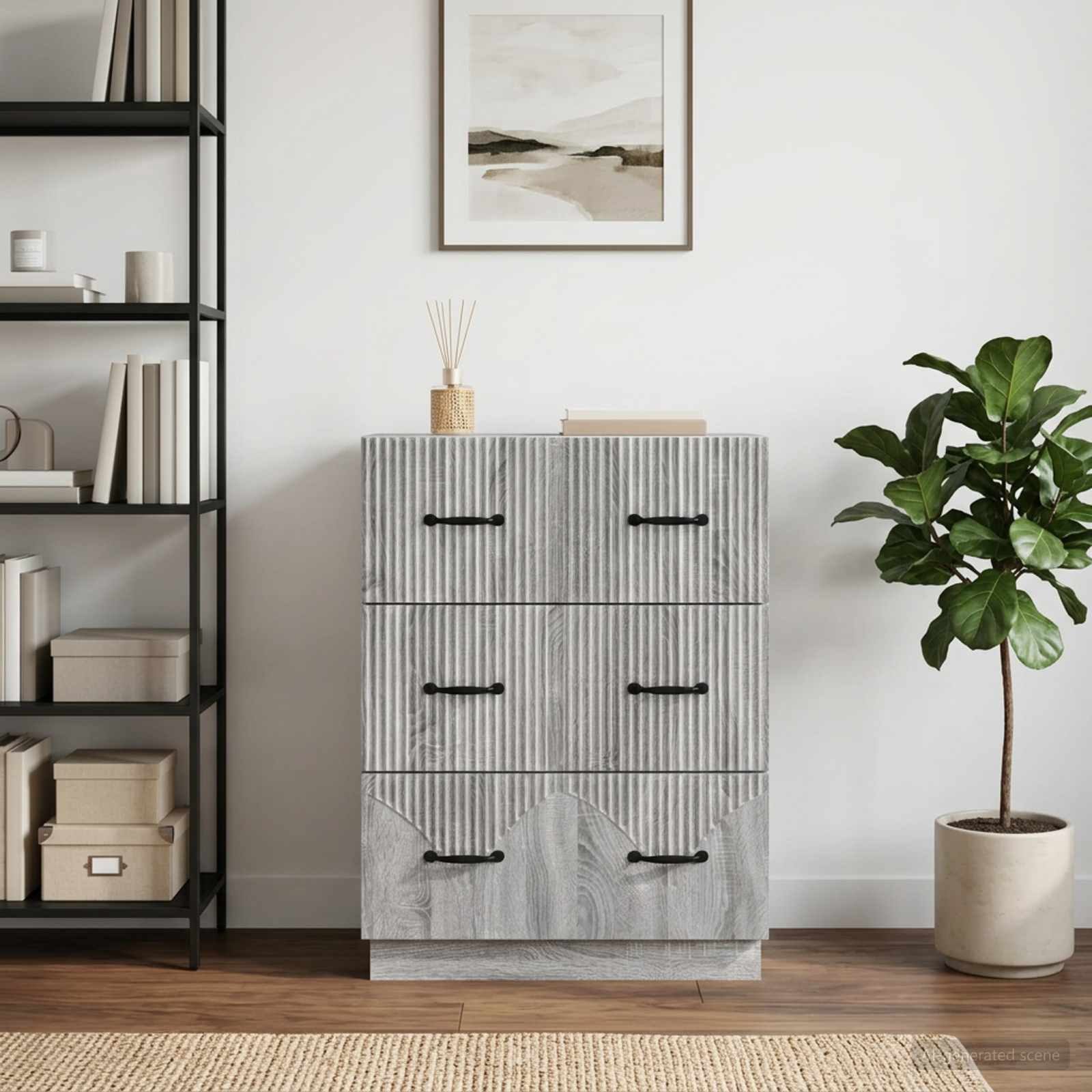 vidaXL Schranksystem Schubladenschrank Graues Sonoma 66 x 34,5 x 87 cm Holzwerkstoff (1-St)