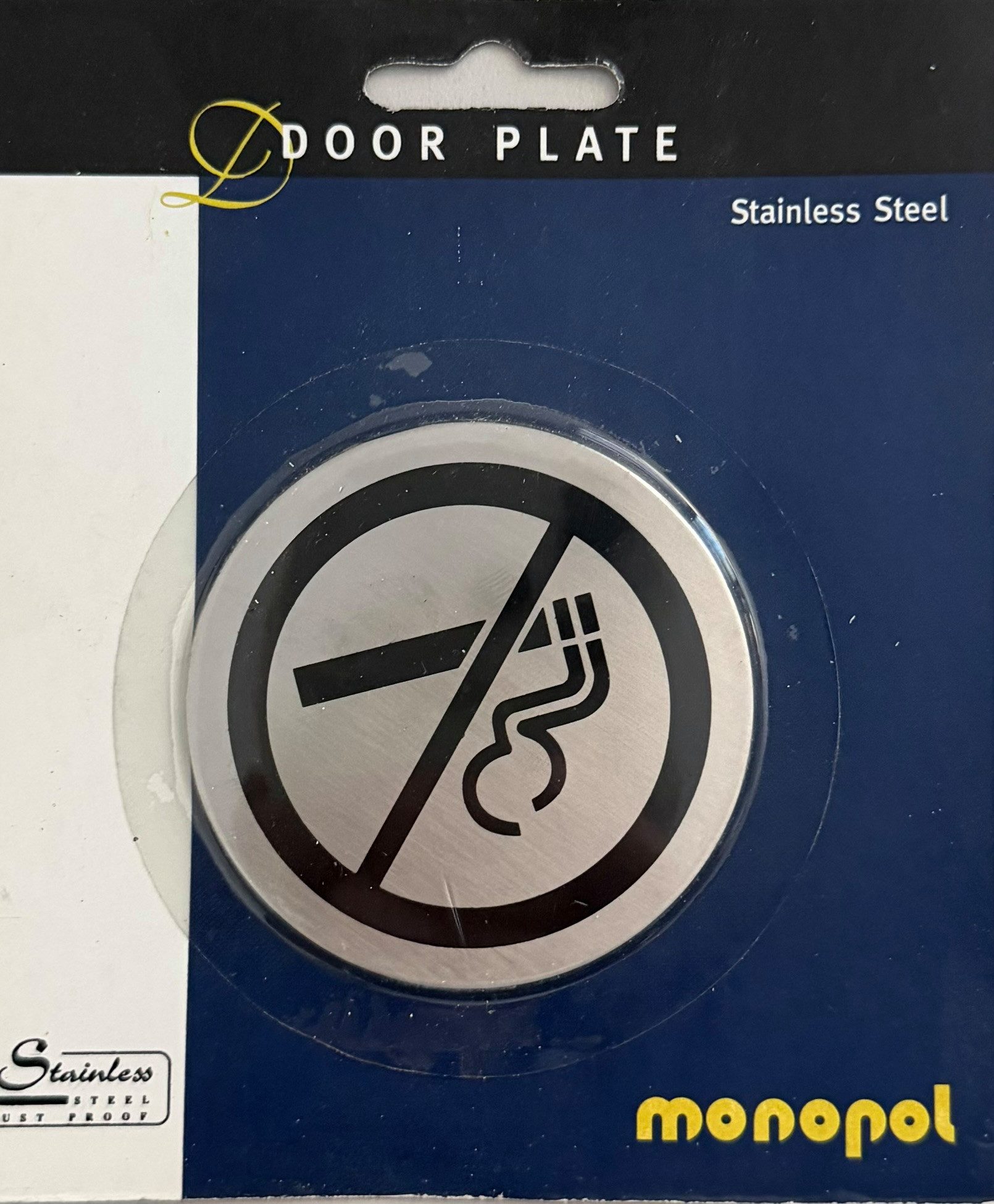 DIW Hinweisschild Edelstahl-Türschild Rauchverbot -Rauchen verboten- Durchmesser 7 cm, (Packung)