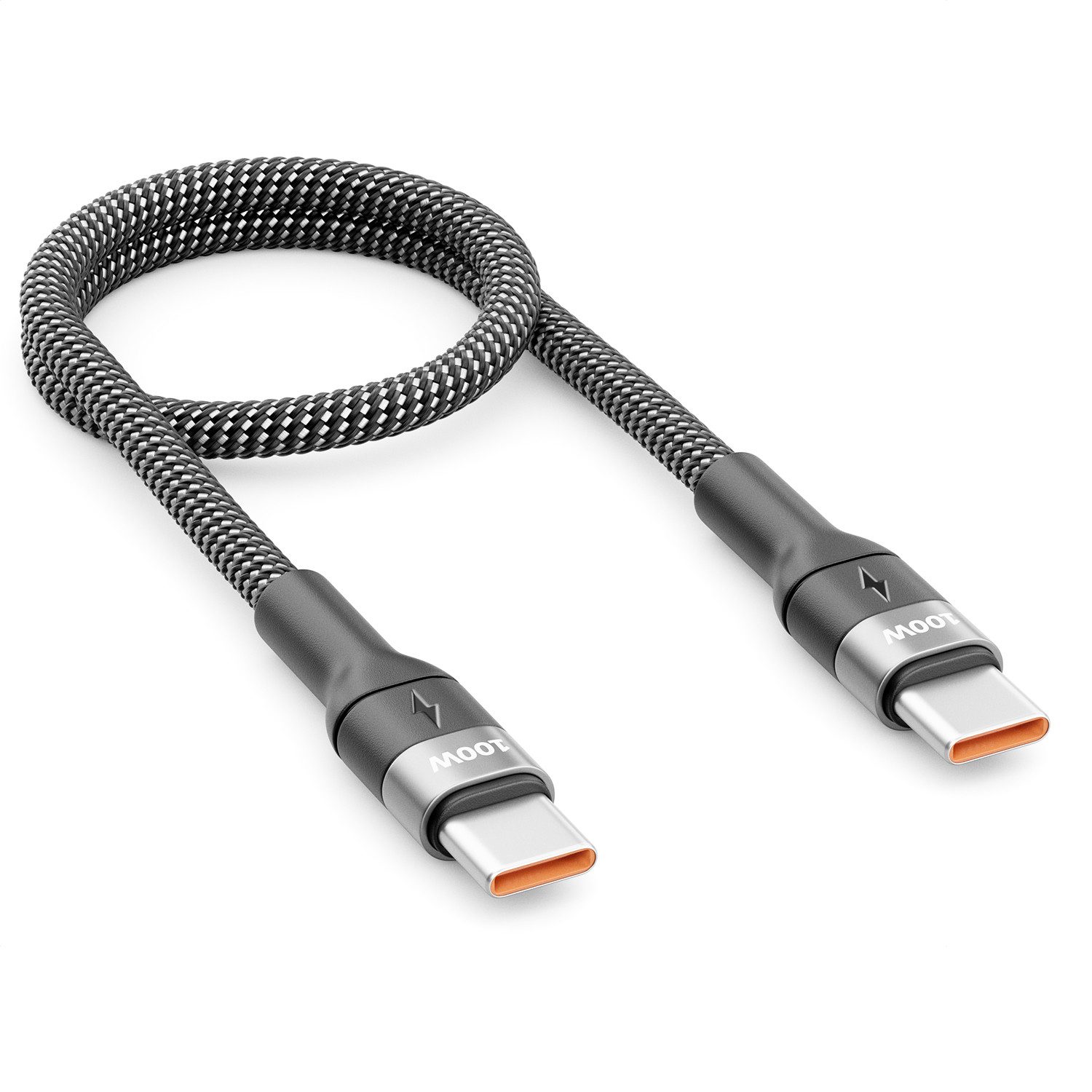 deleyCON 0,30m USB-C Ladekabel Datenkabel 100W Schnellladekabel PD3.0 PPS USB-Kabel