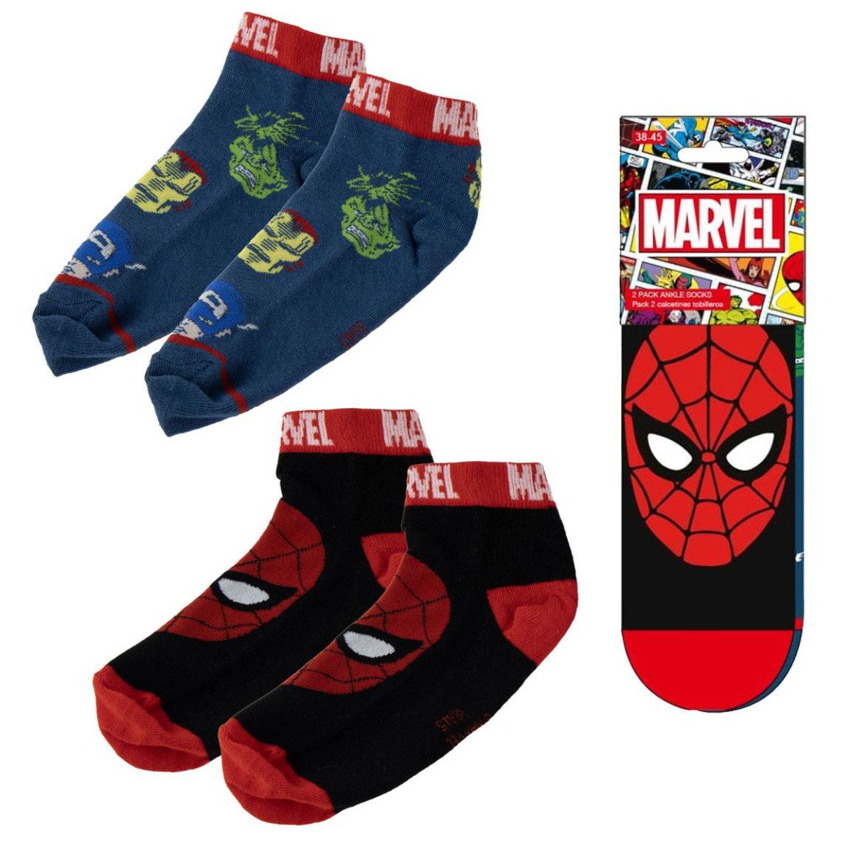 MARVEL Kurzsocken Socken 38-45 2 Paar (Onesize)