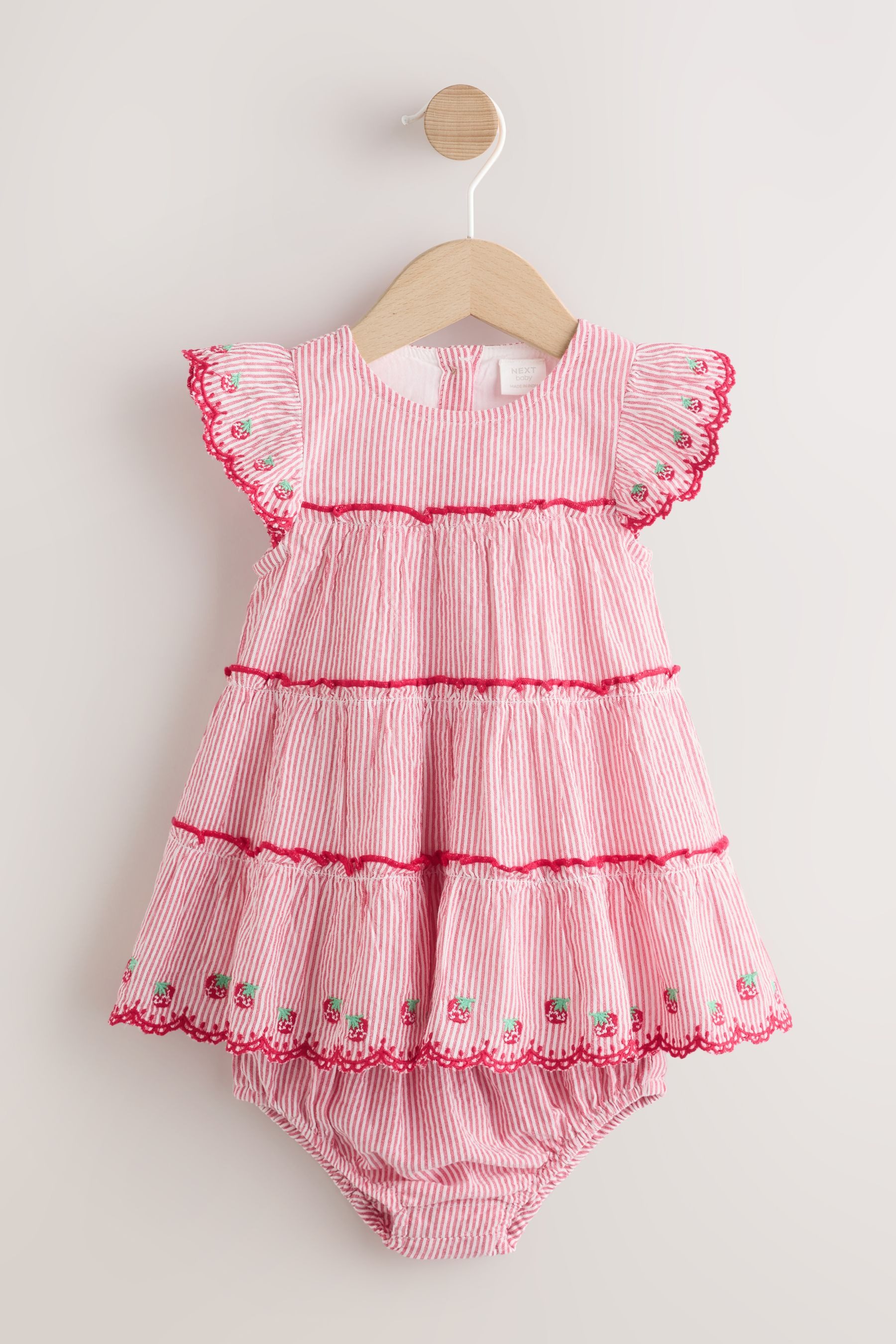 Next Volantkleid 2-teiliges Baby-Set mit gewebtem Kleid und Höschen (2-tlg)