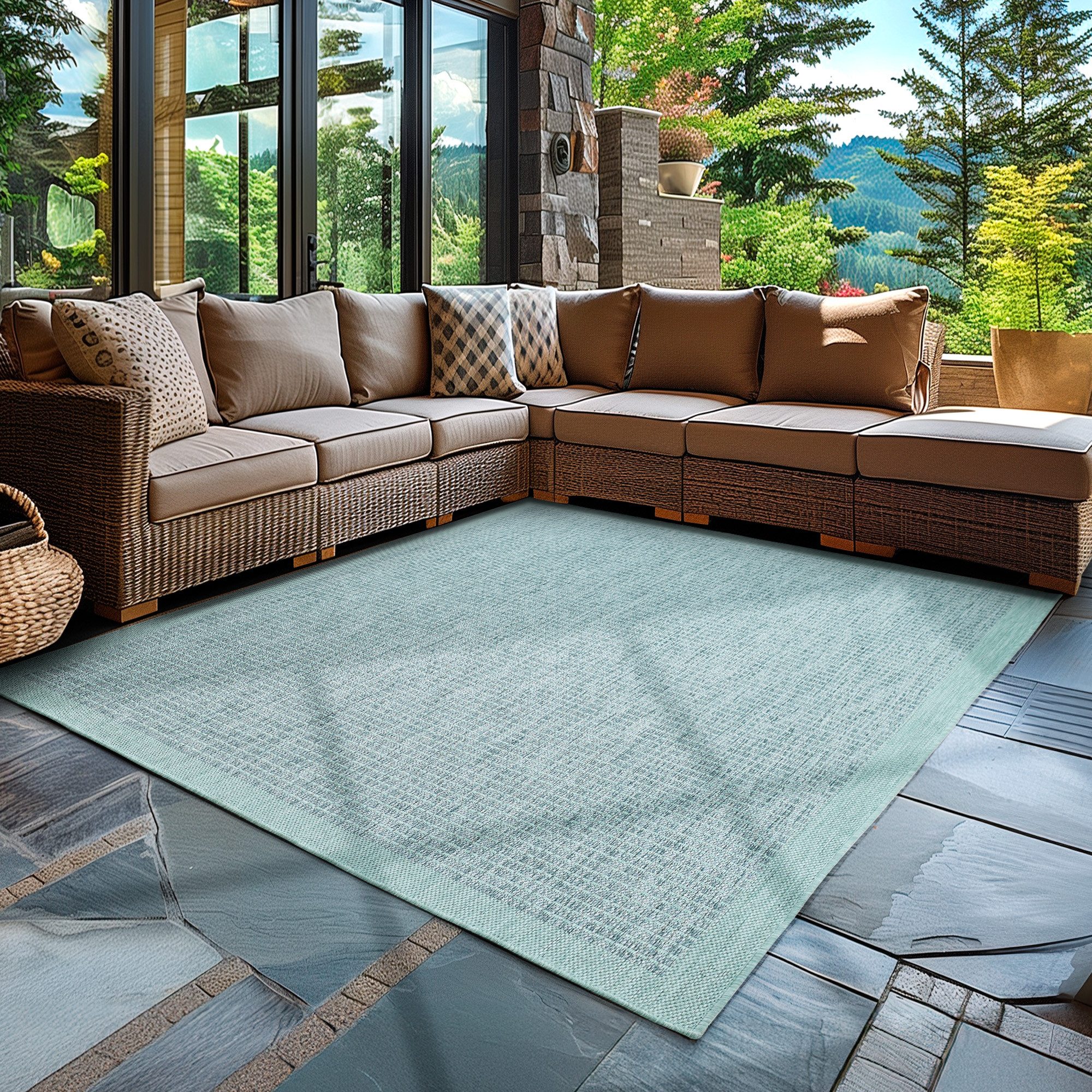 Outdoorteppich Unicolor