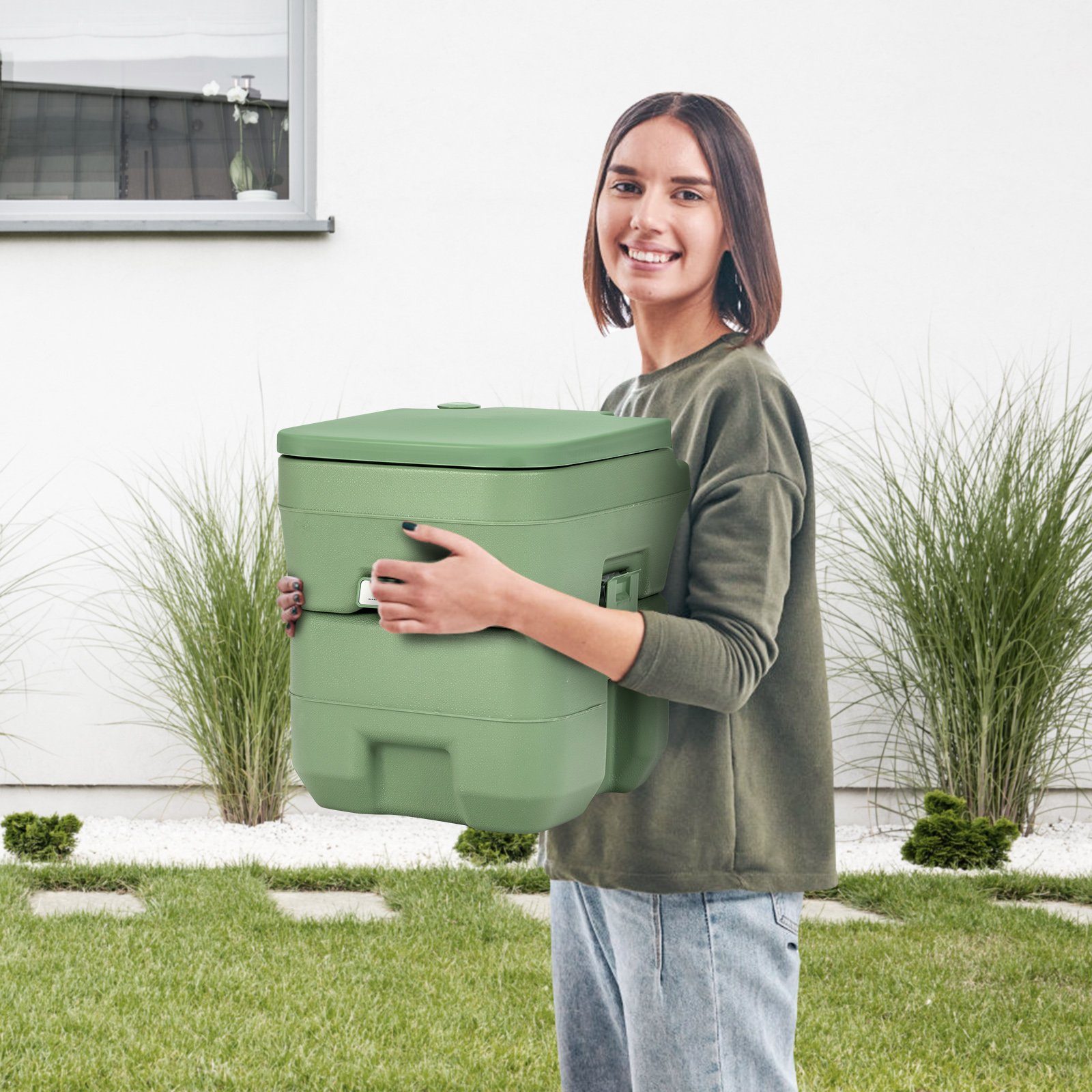 COSTWAY Campingtoilette Reisetoilette, 20L+12L mit abnehmbarem Abwassertank