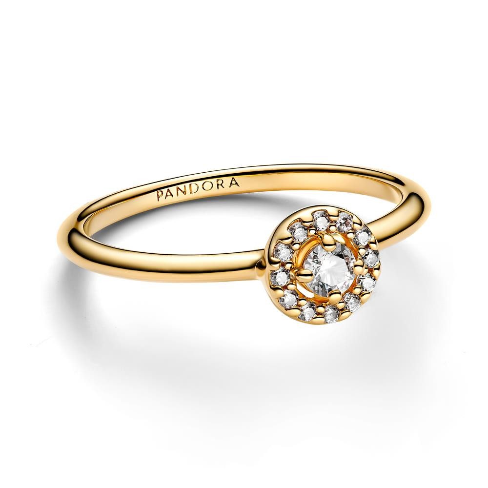 Pandora Fingerring Halo-Ring für Damen mit Zirkonia, PANDORA Timeless, IP Gold