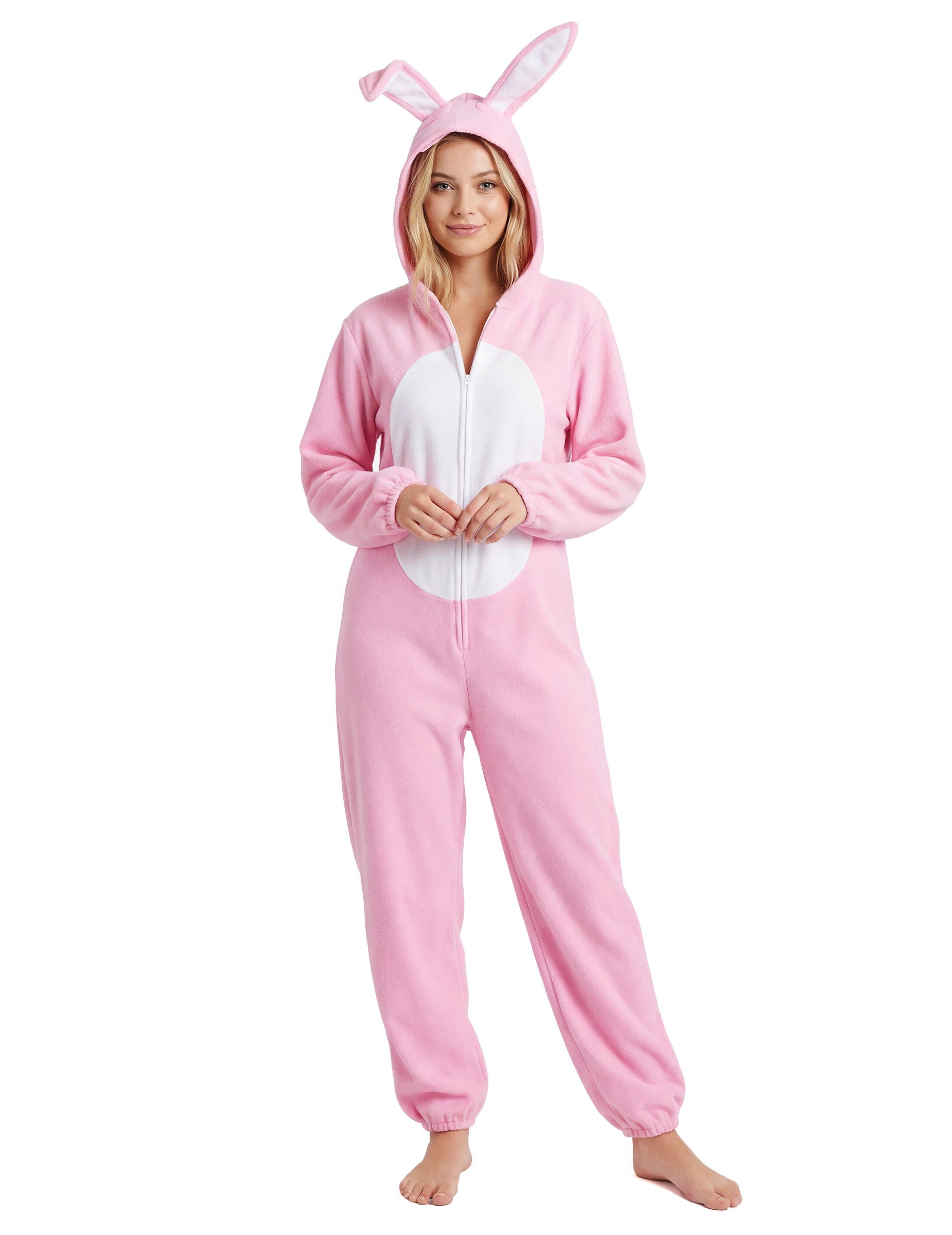 Kostüm Süsser Hase Damenkostüm Kaninchen rosa-weiss