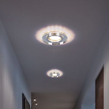 etc-shop LED Einbaustrahler, Leuchtmittel inklusive, Warmweiß, Decken Einbau Strahler Wohn Arbeits Zimmer Lampe Glas Spot rund im