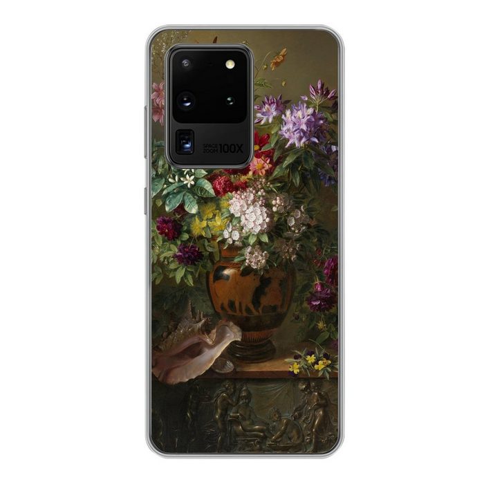 MuchoWow Handyhülle Stilleben mit Blumen in einer griechischen Vase: Allegorie des Phone Case Handyhülle Samsung Galaxy S20 Ultra Silikon Schutzhülle