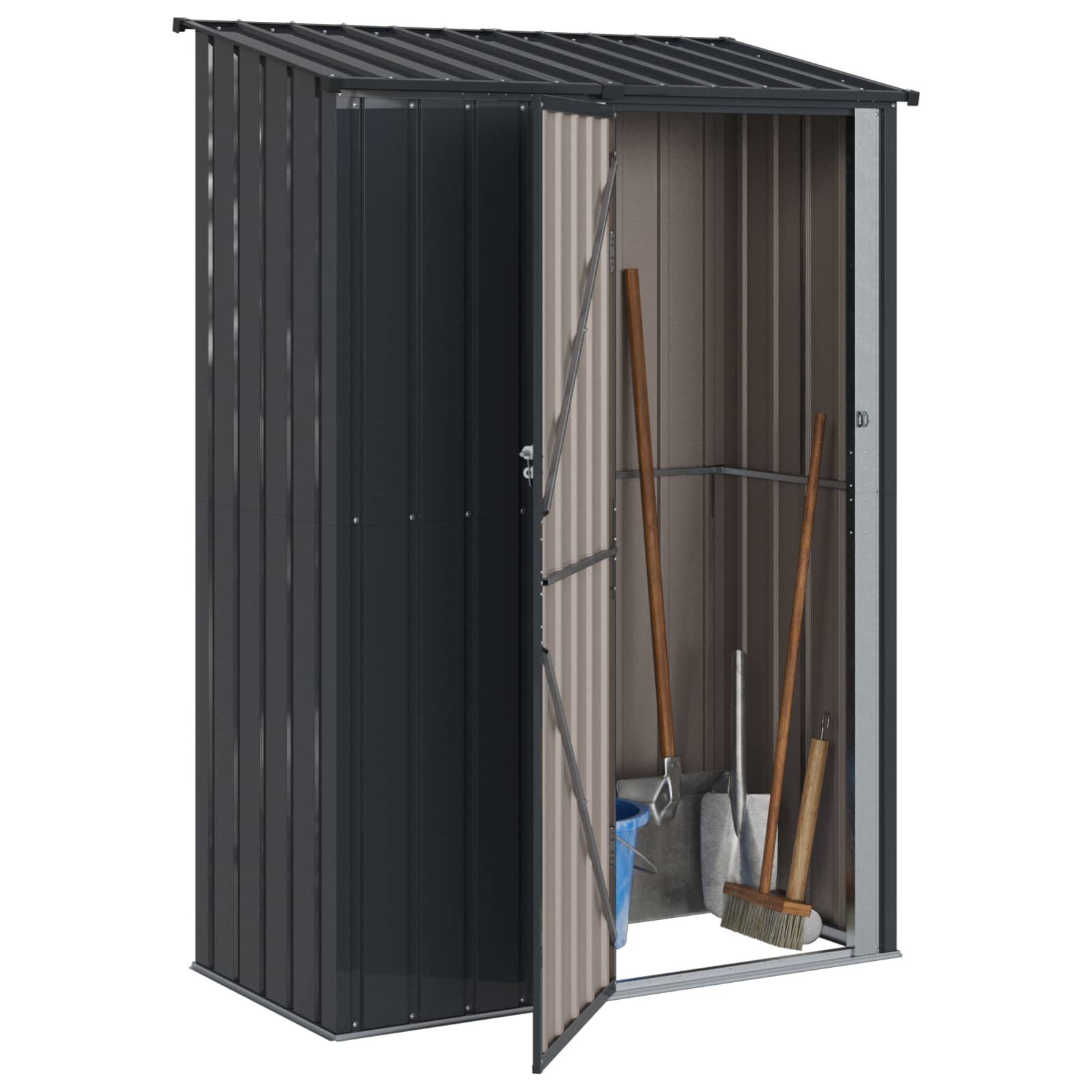vidaXL Gartenhaus Gartenhütten Anthrazit 140,5 x 74 x 200 cm Metall