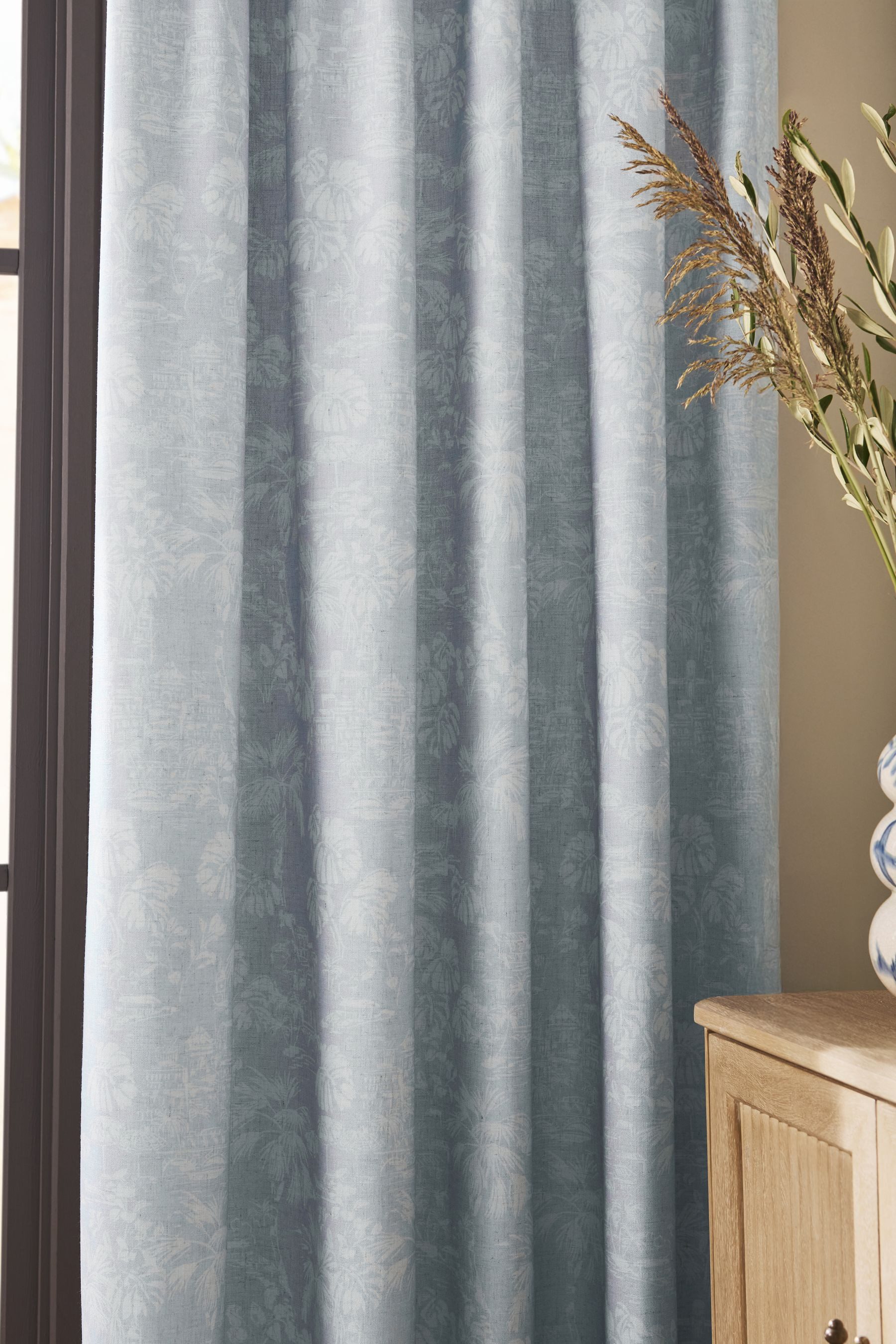 Next Vorhang Vorhänge mit Toile-Muster + Bleistiftfalten (2 St)