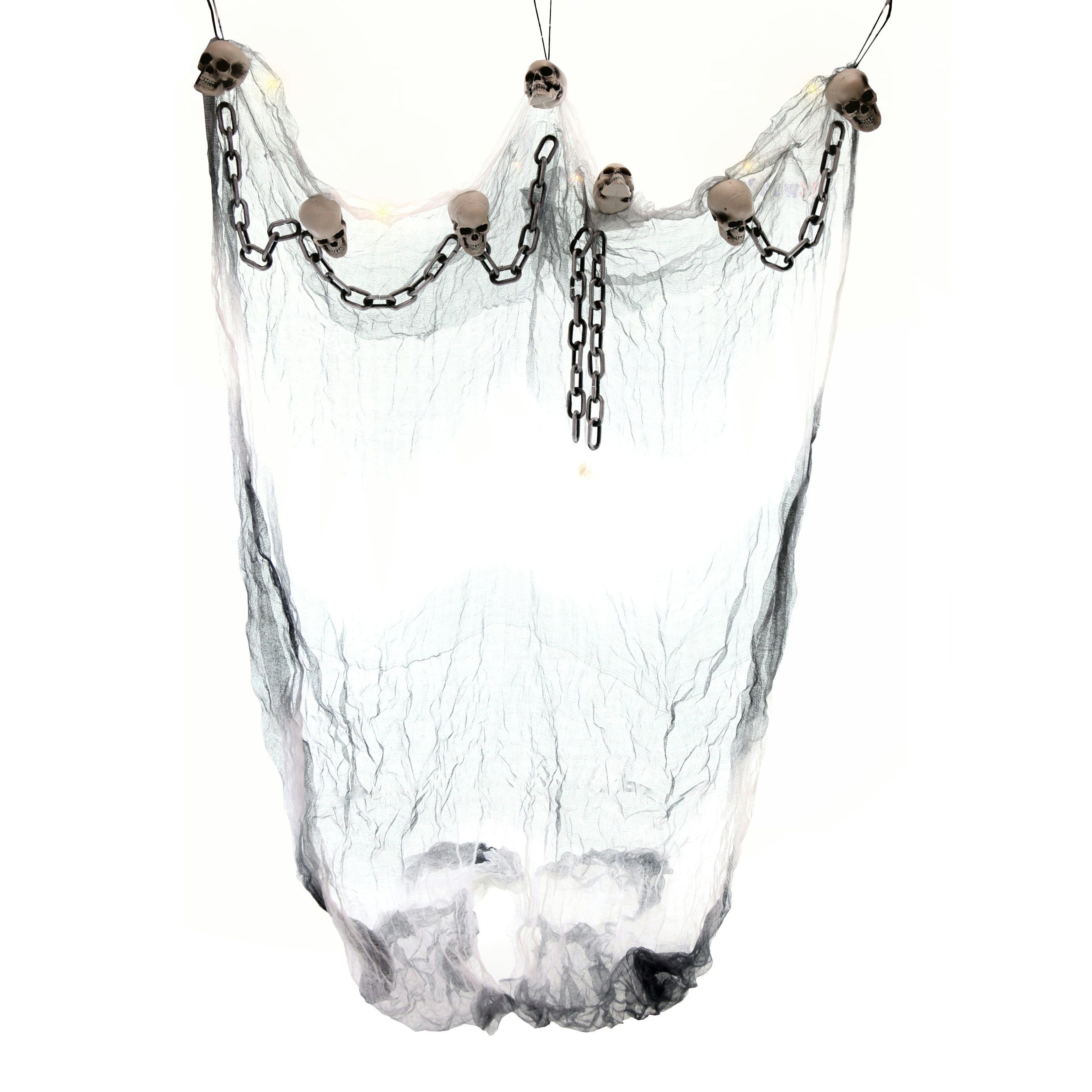 F.I.G. Dekoobjekt Halloween Dekoration Gardine mit Lichterkette (180x120cm), mit LED Licht