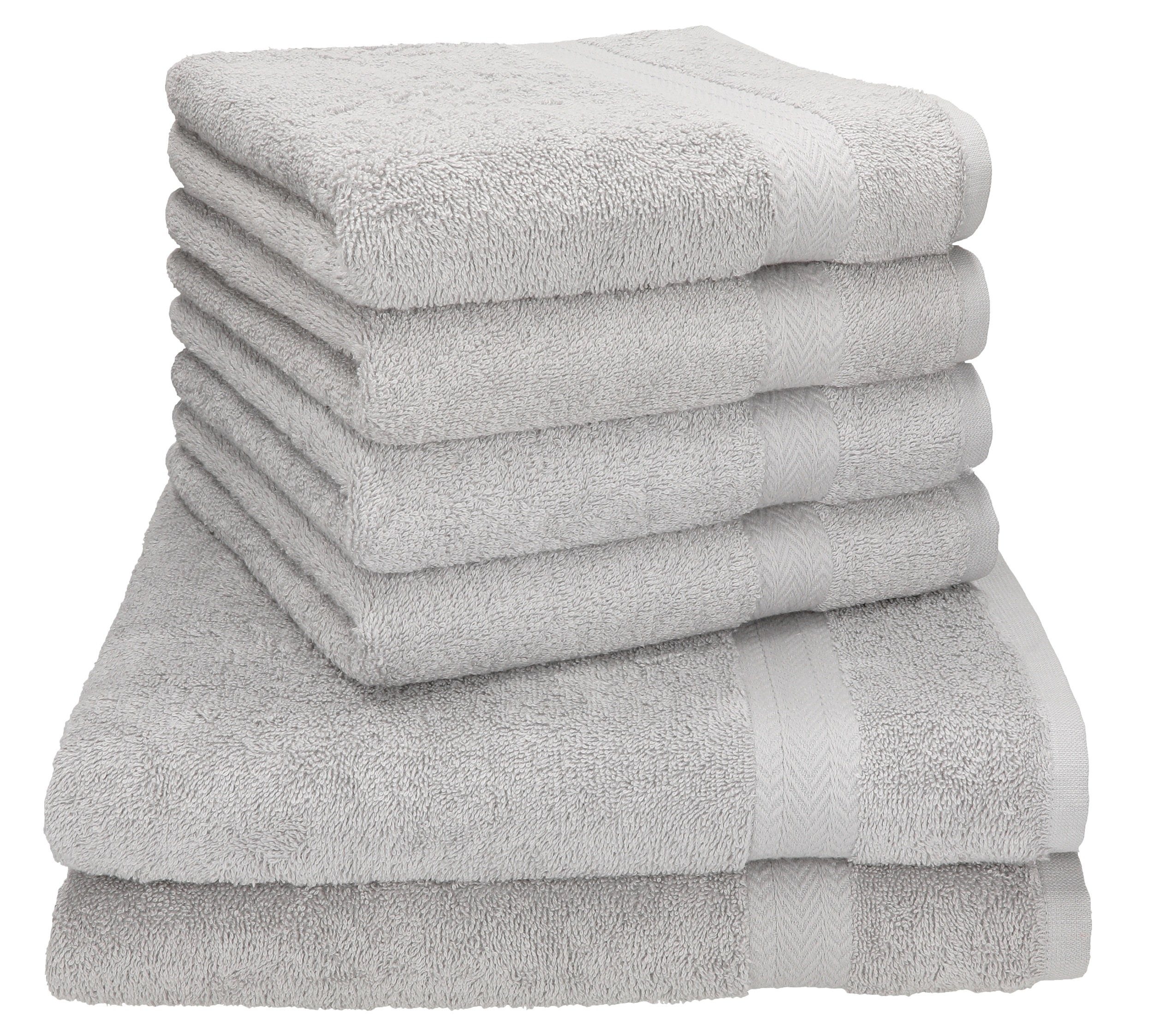 Betz Handtuch Set Betz PREMIUM Handtuch-Set -6 teiliges Handtücher-Set-100% Baumwolle, 100% Baumwolle, (6-tlg) silber