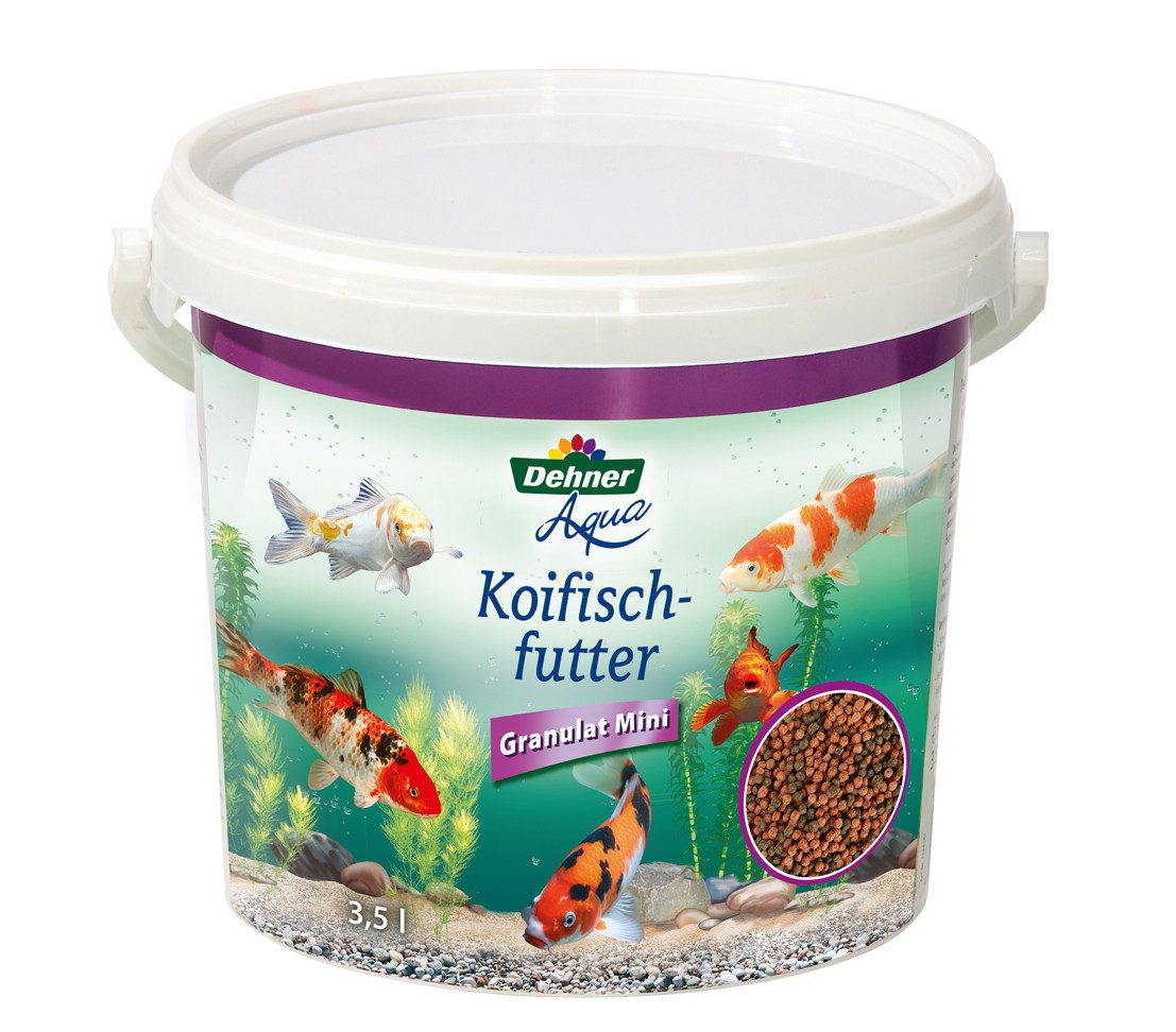 Dehner Koifischfutter Granulat Mini, 1.295 g, für: Koi, Futter für junge Kois, verstärkt die Farben