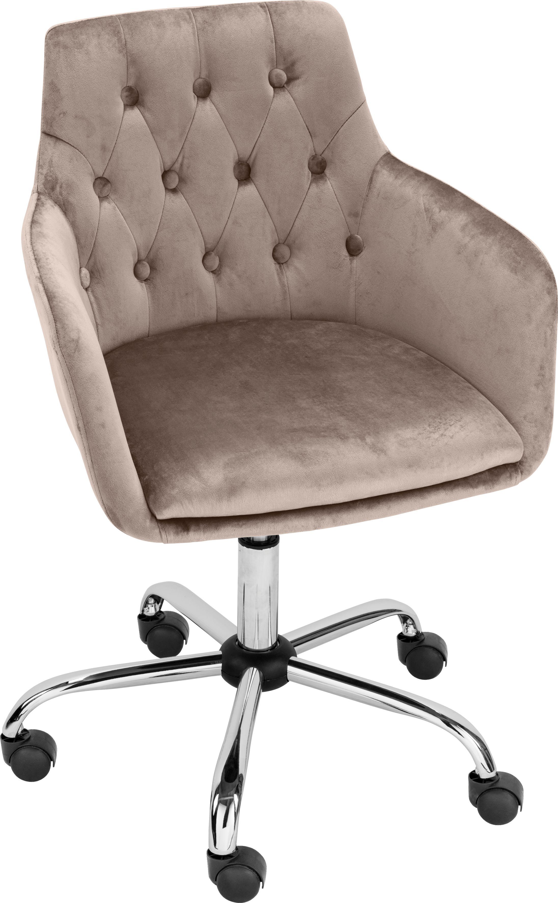 OTTO home Bürostuhl Perry1, eleganter Samtstuhl, gepolstert