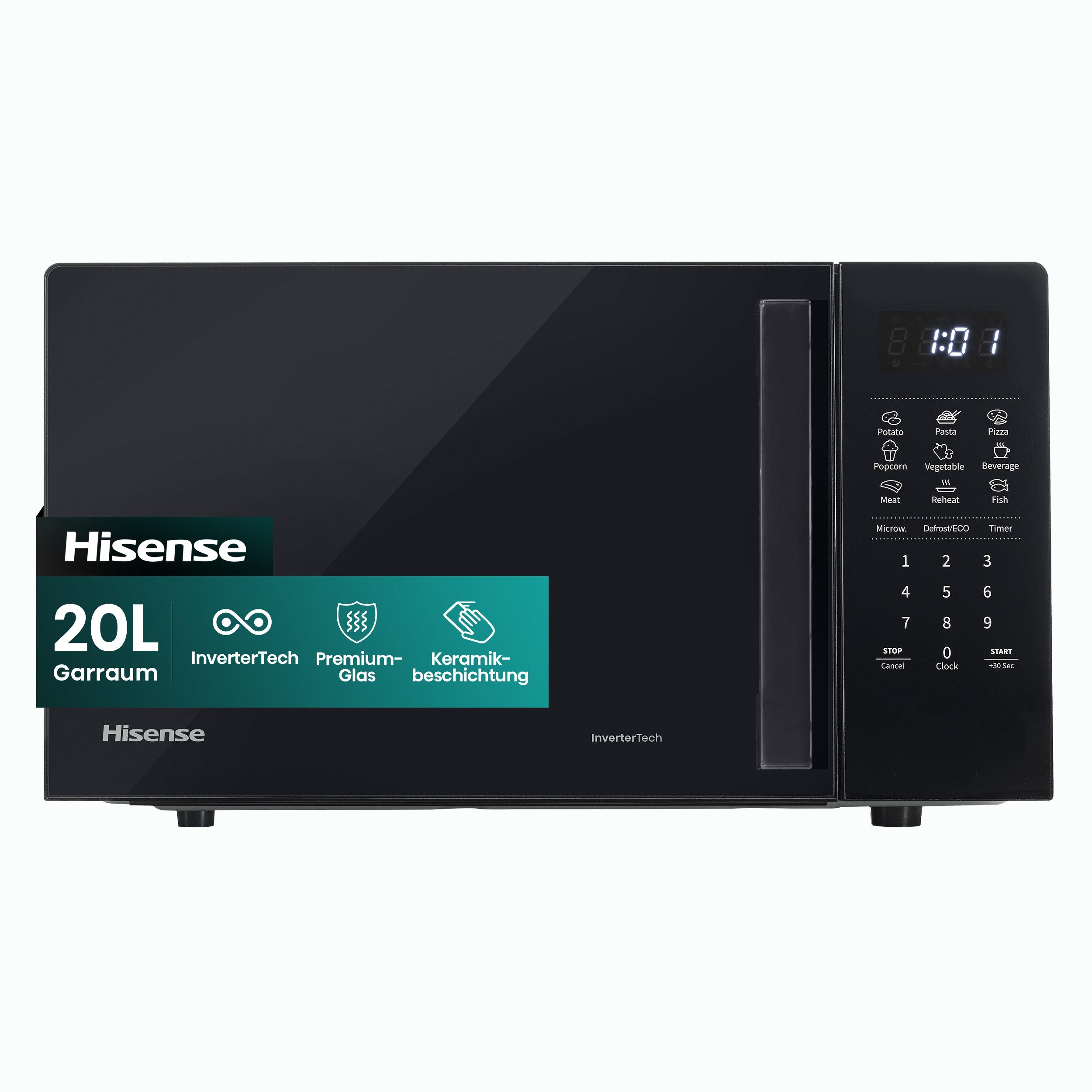 Hisense Mikrowelle H20MOBS4I, Mikrowelle, 20 l, Inverter Technologie