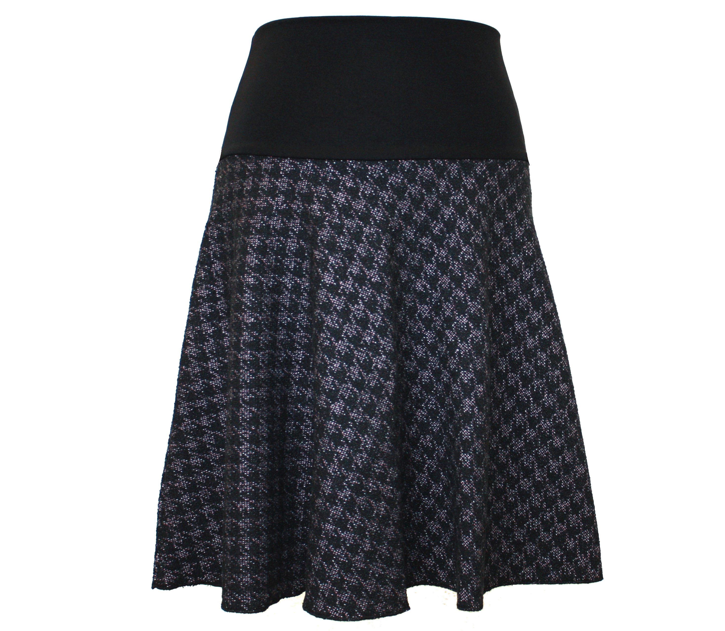 dunkle design A-Linien-Rock Strick Ecru Schwarz Flieder 57cm oder 68cm elas günstig online kaufen