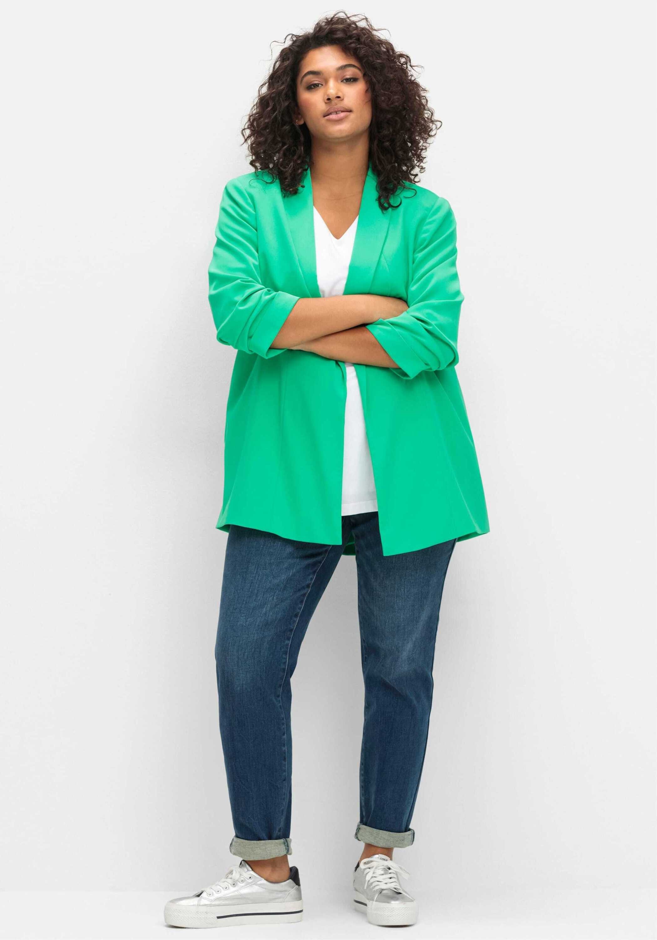 Sheego Blusenblazer Longblazer Langarm