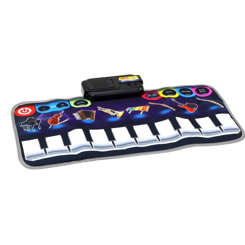 LEAN TOYS Musikmatte Klaviermatte Tanzmatte Spielmatte (Spar-Set, 1-St., 60 x 30 x 3 cm lehrreich), 10 Tasten, 8 Instrumente, Lautstärkeregler