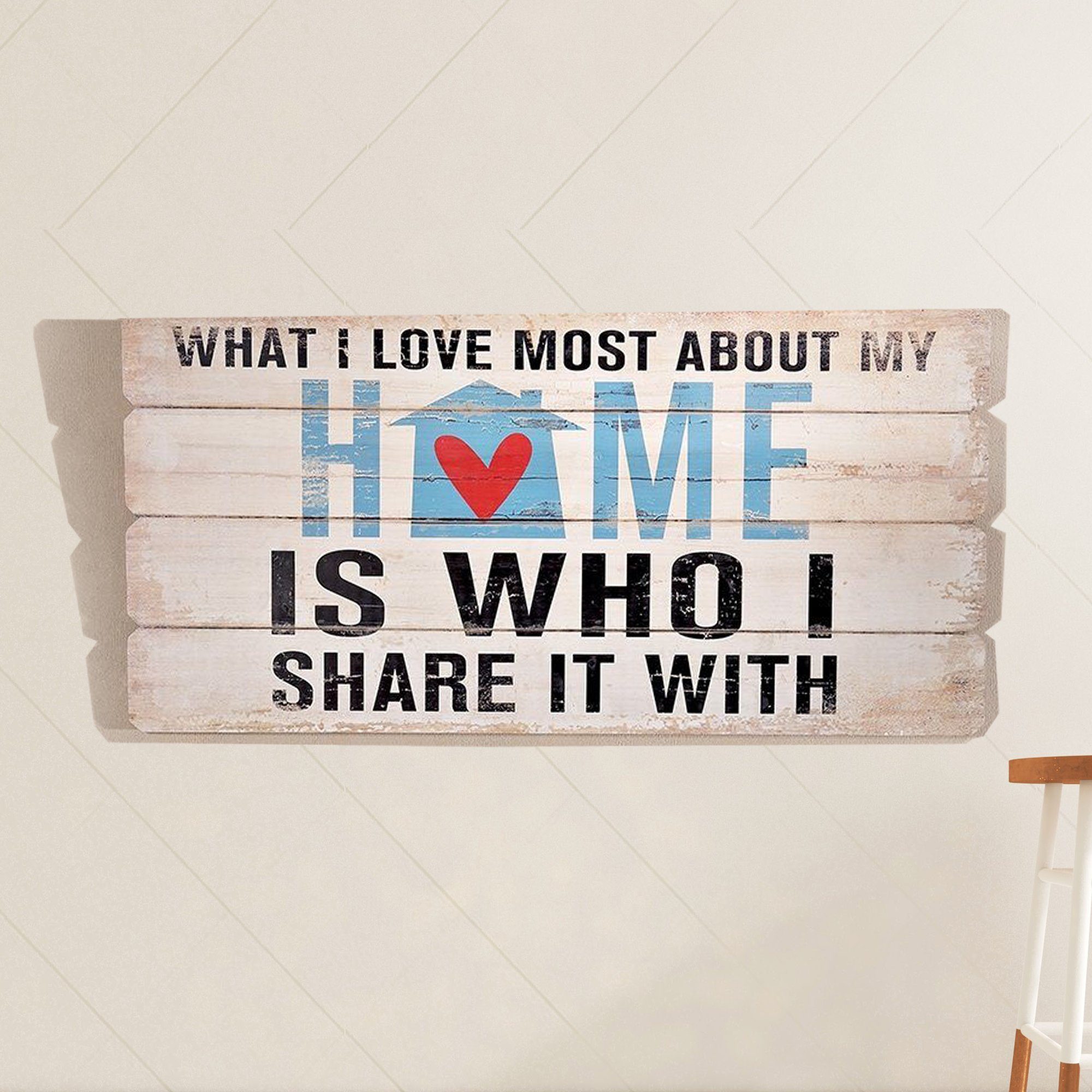 Wandbild Holzschild Holzbild Wandschild im Querformat HOME Motiv 100x50 cm