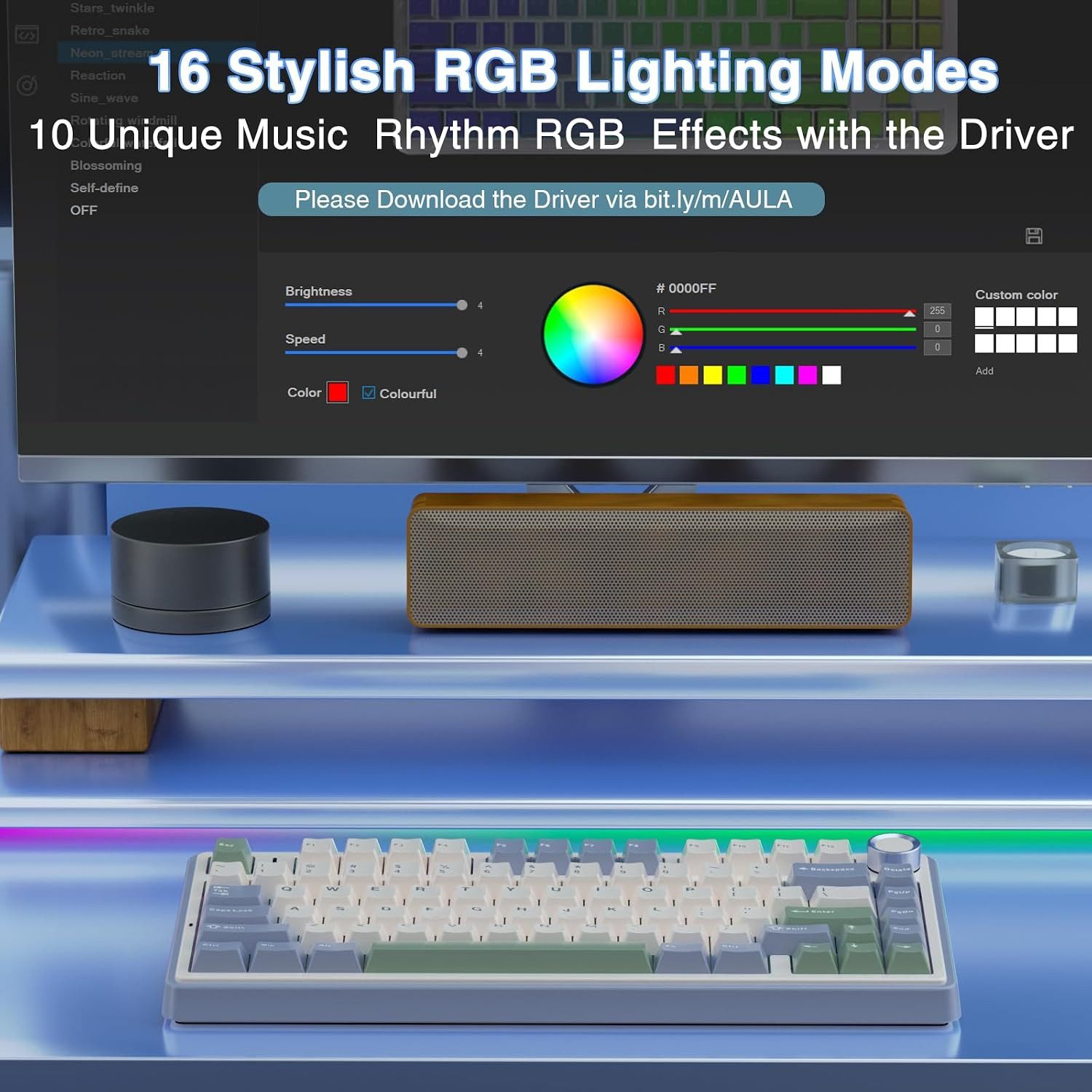 nsihing AULA F75 Mechanische Tastatur, 75%, Hot Swap, Knopf, RGB Gaming-Tastatur – Bild 5 von 5