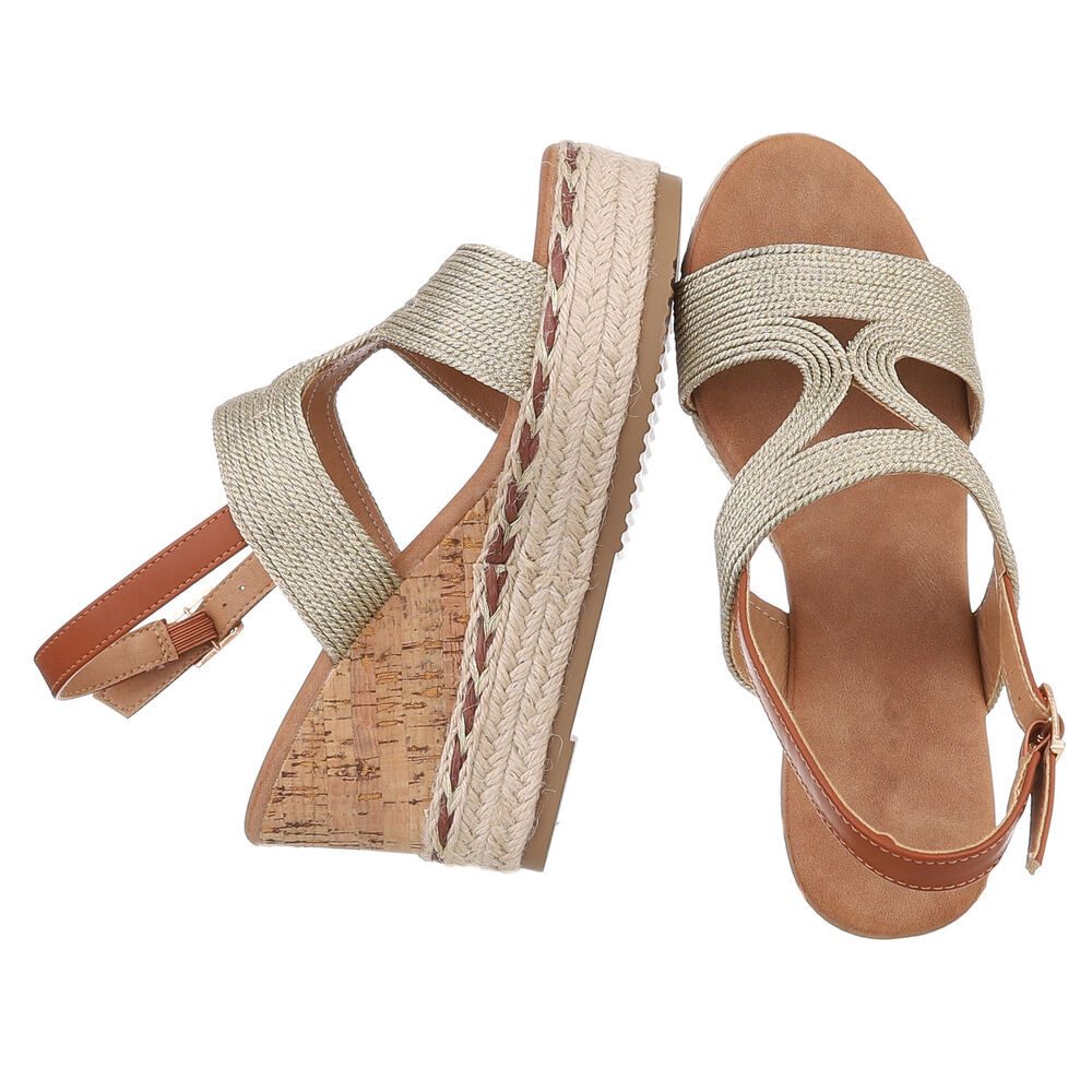 Ital-Design Modische Espadrilles mit Keilabsatz für Damen Plateausandalette günstig online kaufen