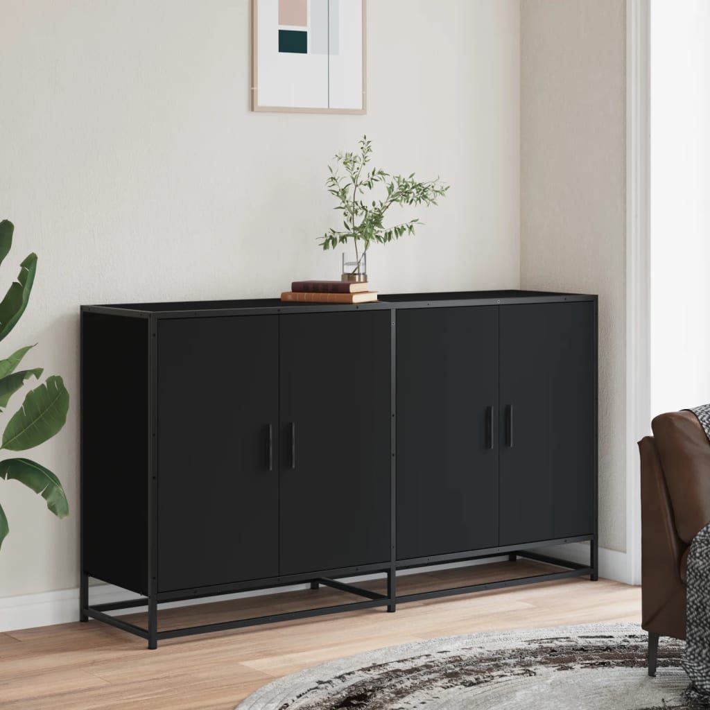 vidaXL Sideboard Sideboard Schwarz 134x35x76 cm günstig online kaufen