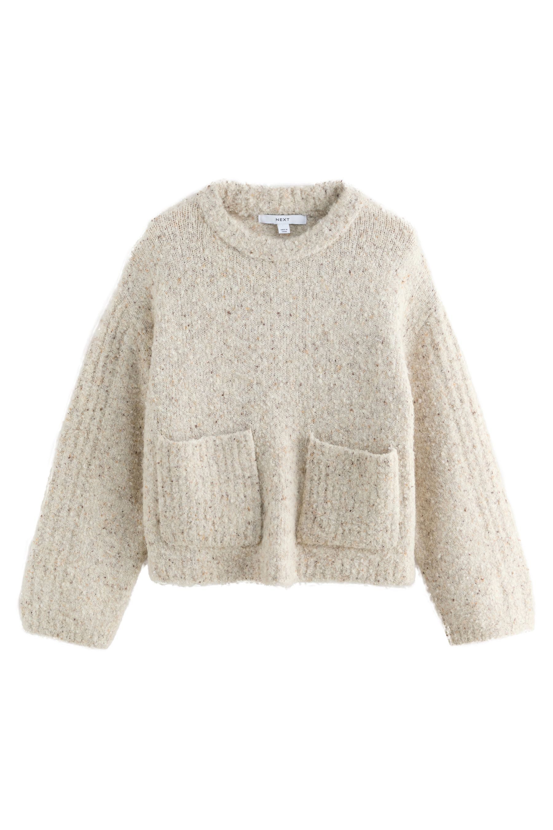 Next Rundhalspullover Bouclé-Rundhalspullover mit Wolle (1-tlg) günstig online kaufen