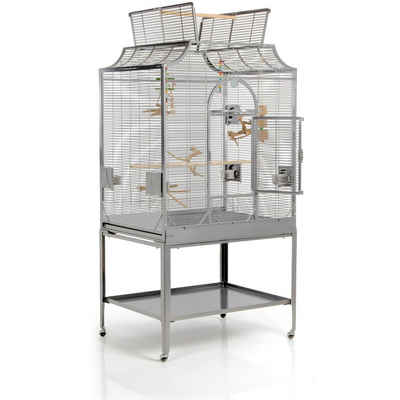 Montana Cages Vogelkäfig »Madeira III - Platinum«, Sittichkäfig, Käfig, Voliere für Sittiche waagerechte Verdrahtung & Anflugklappe