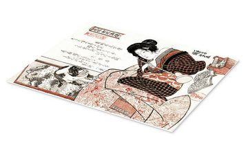 Posterlounge Forex-Bild Utagawa Kuniyoshi, Frau mit Katze, Malerei