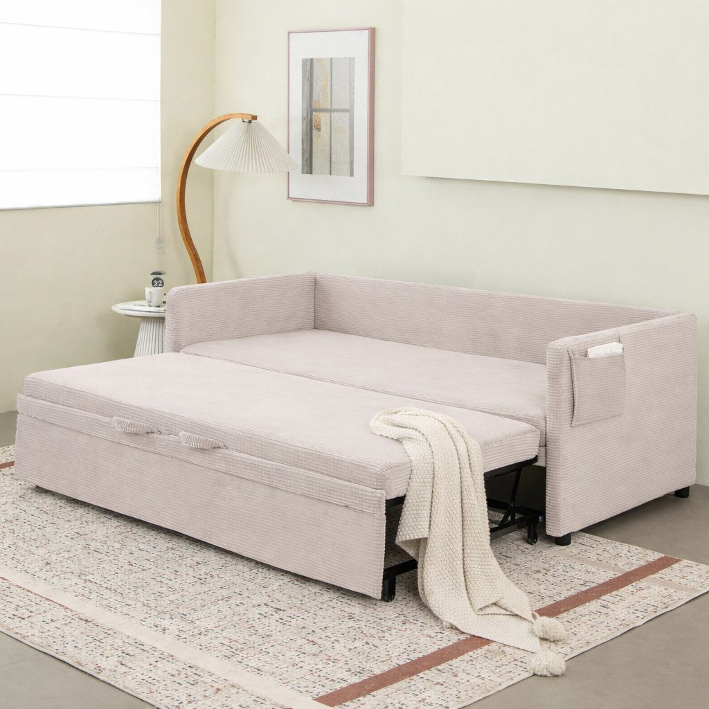 HOMYEDAMIC Schlafsofa 172 x 187 cm Schlafsofa 2-Sitzer Sofa Couch, Schlafsofa mit Matratze Variables Sofa Doppel-Liege
