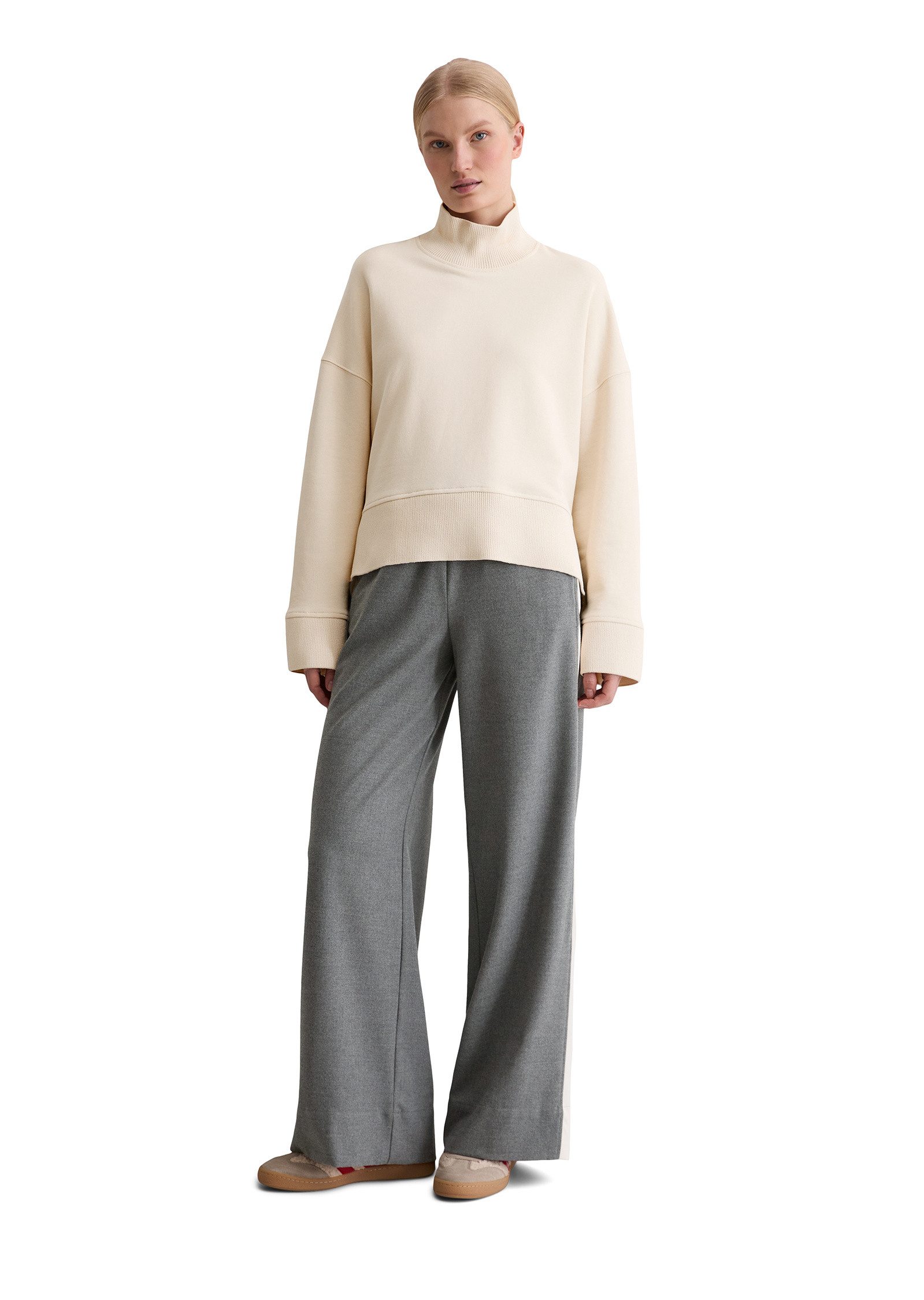 Marc O'Polo Sweatshirt mit breitem Rippstrick-Bund