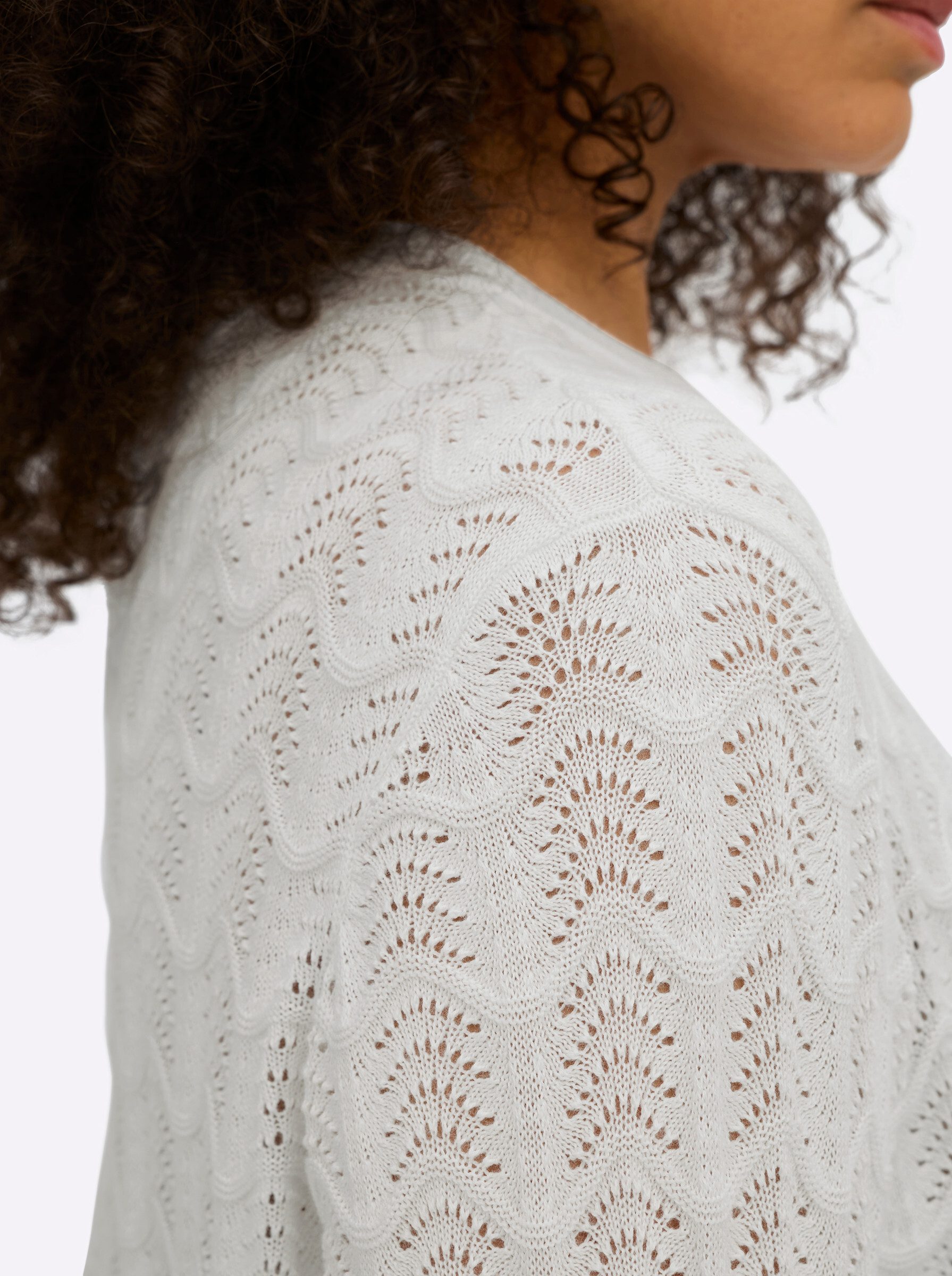 Sheego Strickpullover Pullover Langarm Ajour