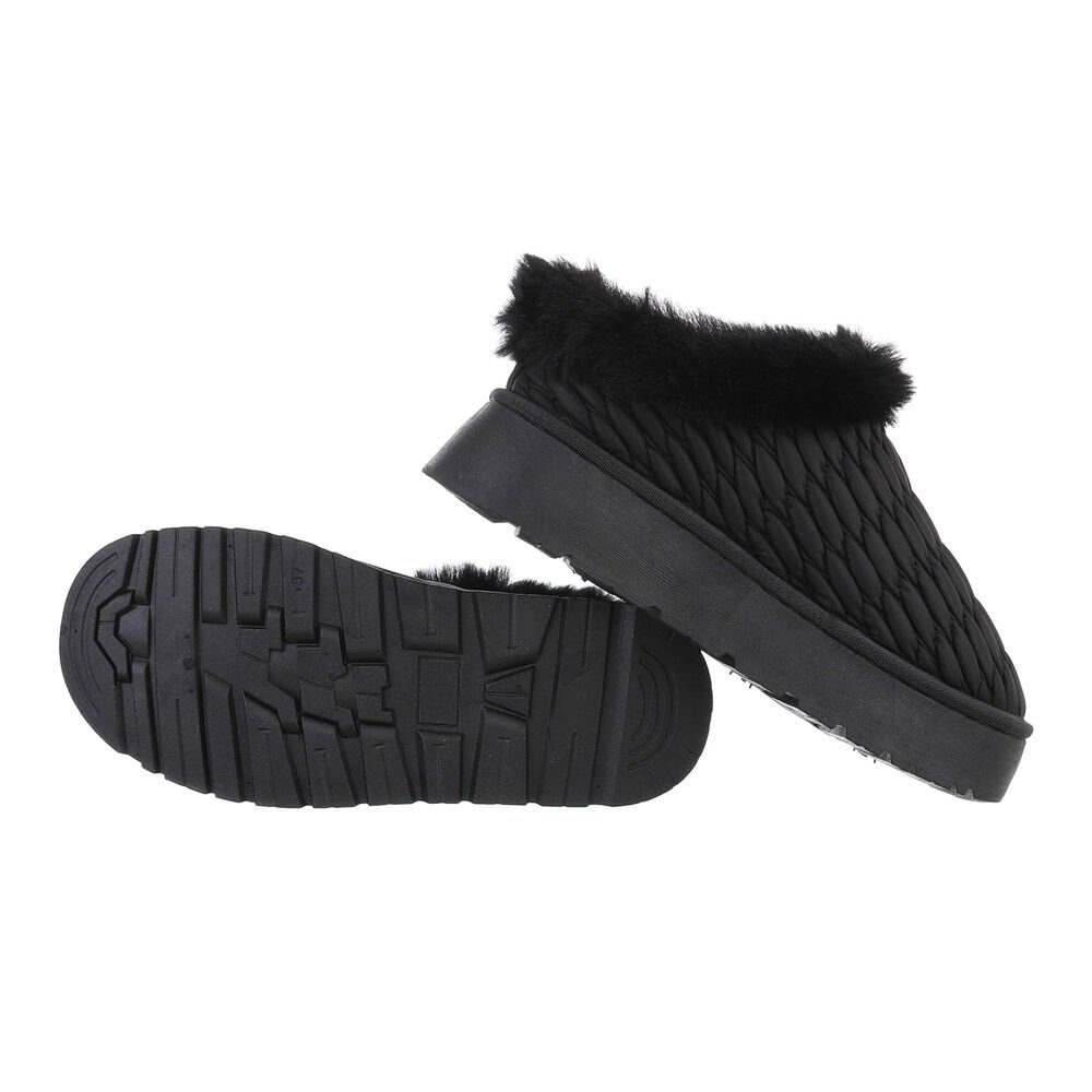 Ital-Design Damen Hausschuhe Freizeit Snowboots Flach Plateaustiefeletten i günstig online kaufen