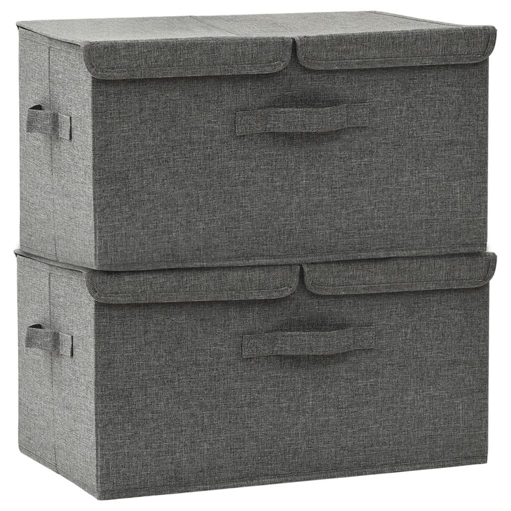 Aufbewahrungsbox Aufbewahrungsboxen 2 Stk Stoff 50x30x25 cm Anthrazit