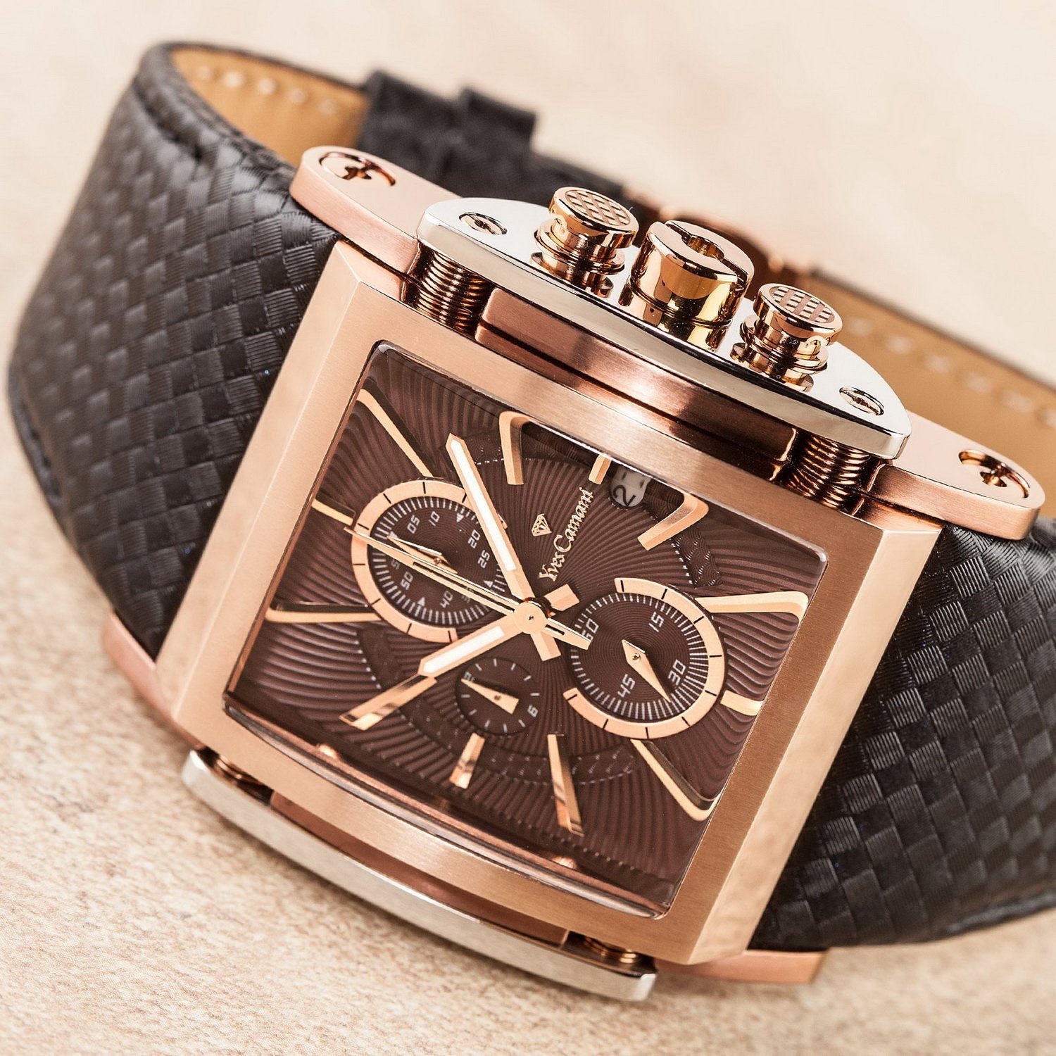 Yves Camani Quarzuhr ESCAUT ROSEGOLD COFFEE
