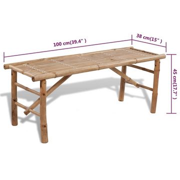 furnicato Garten-Essgruppe Biertisch mit 2 Bänken 100 cm Bambus